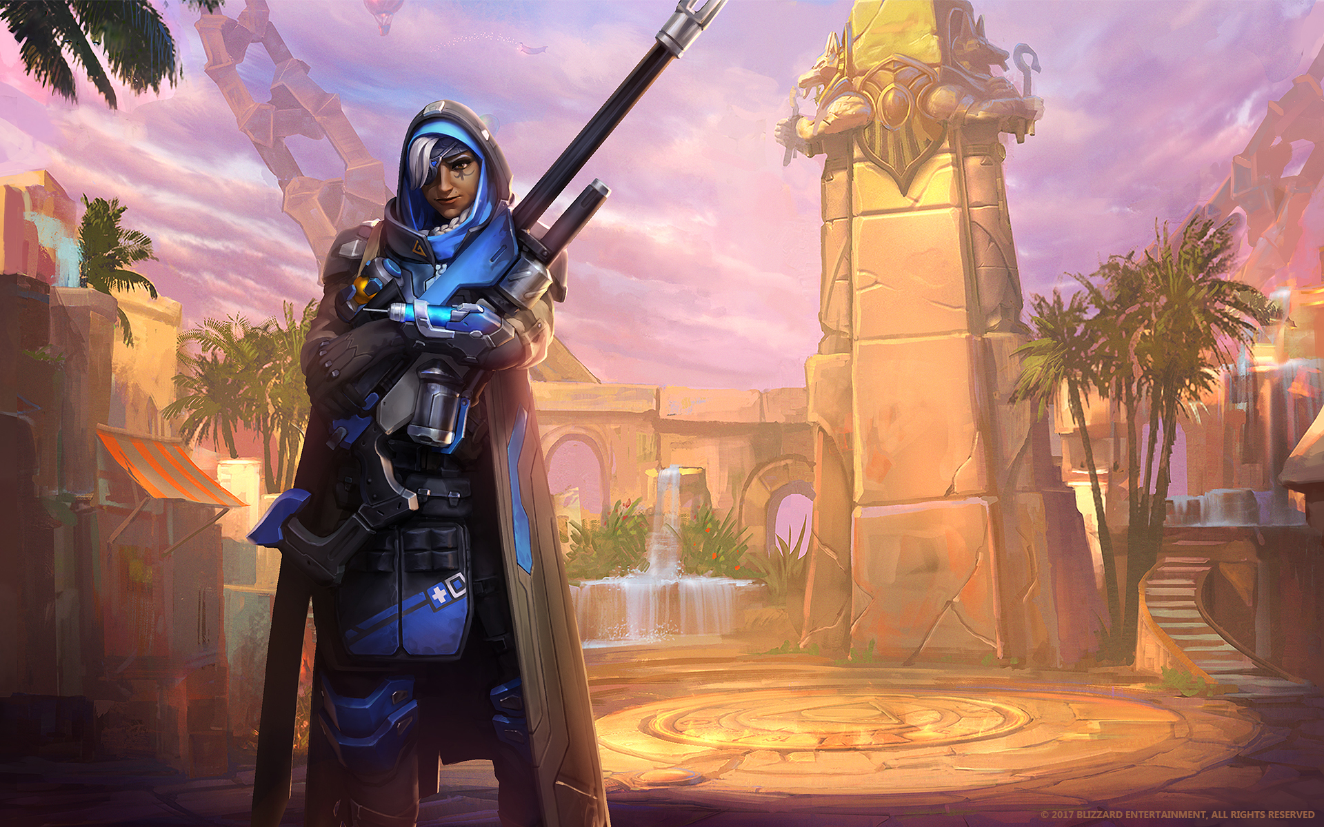 Ana from Overwatch in Egypt HD Wallpaper