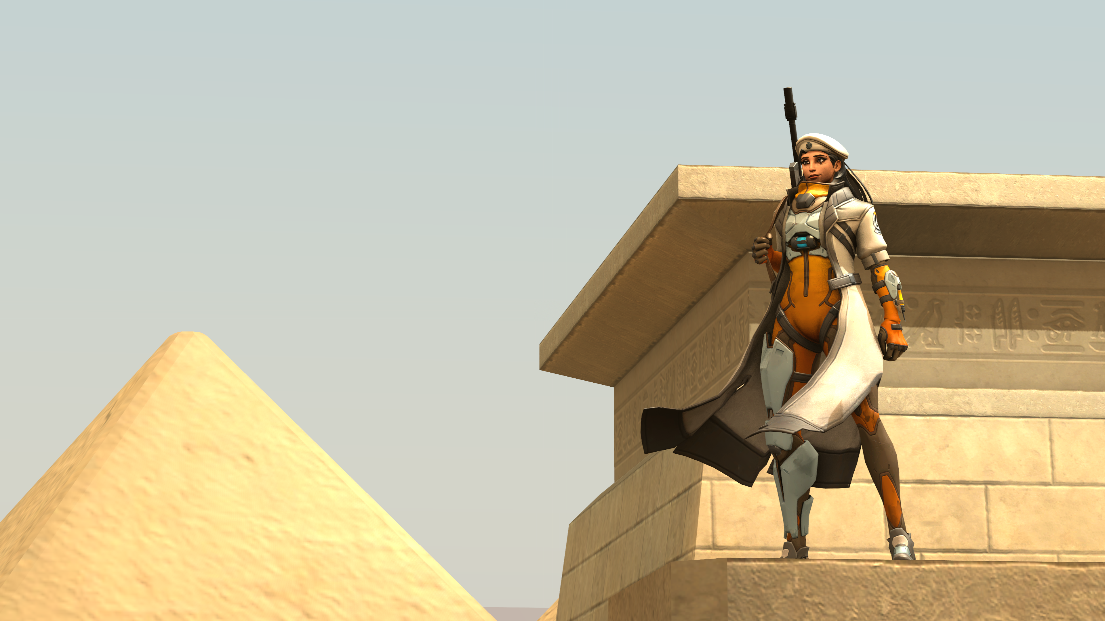Ana from Overwatch on Egyptian structure HD Wallpaper