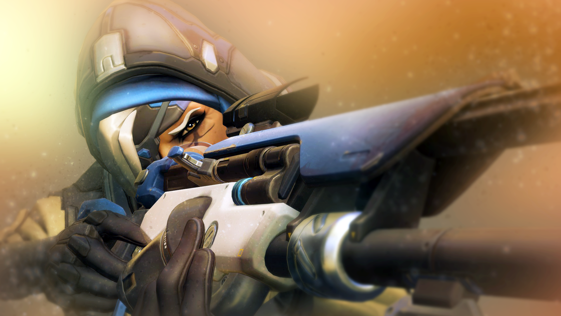 Ana from Overwatch aiming a sniper rifle HD Wallpaper