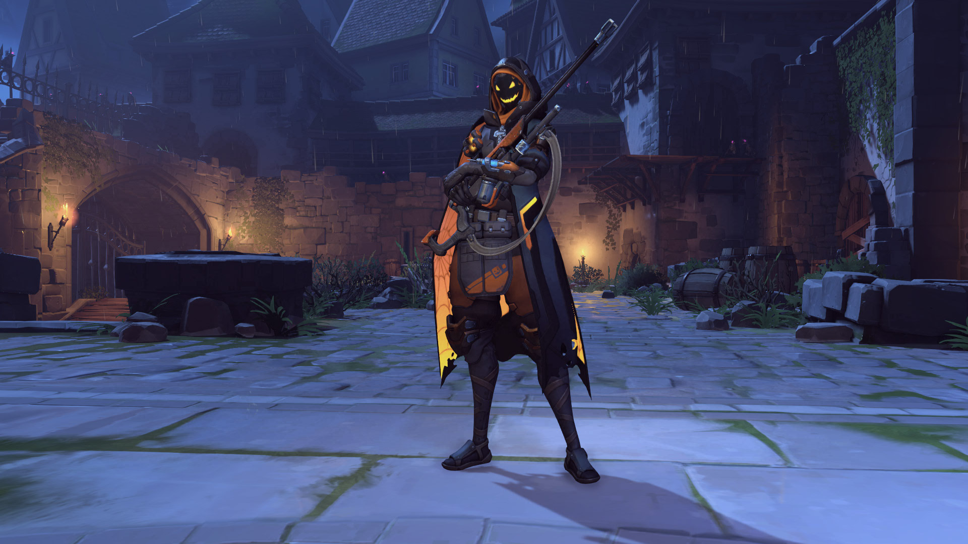 Ana from Overwatch in a Halloween costume HD Wallpaper