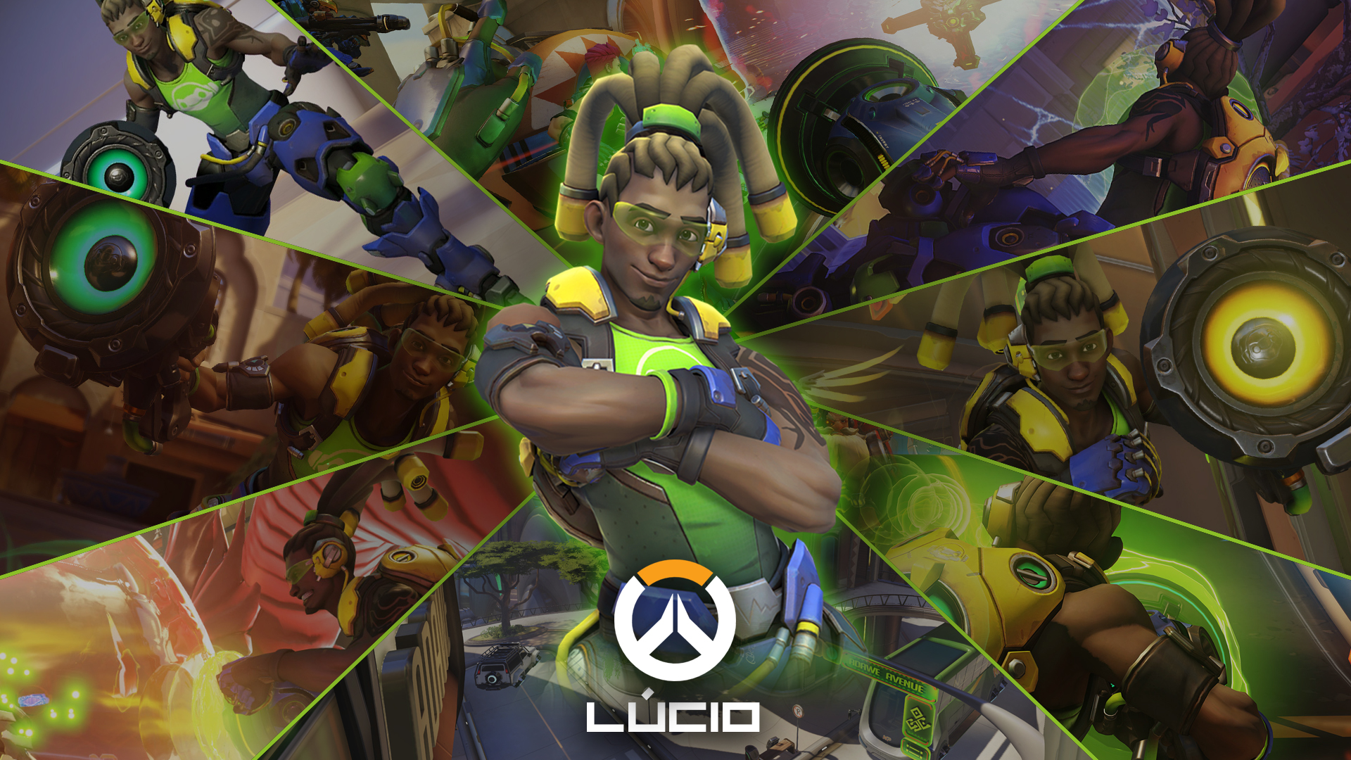 Lúcio from Overwatch collage HD Wallpaper
