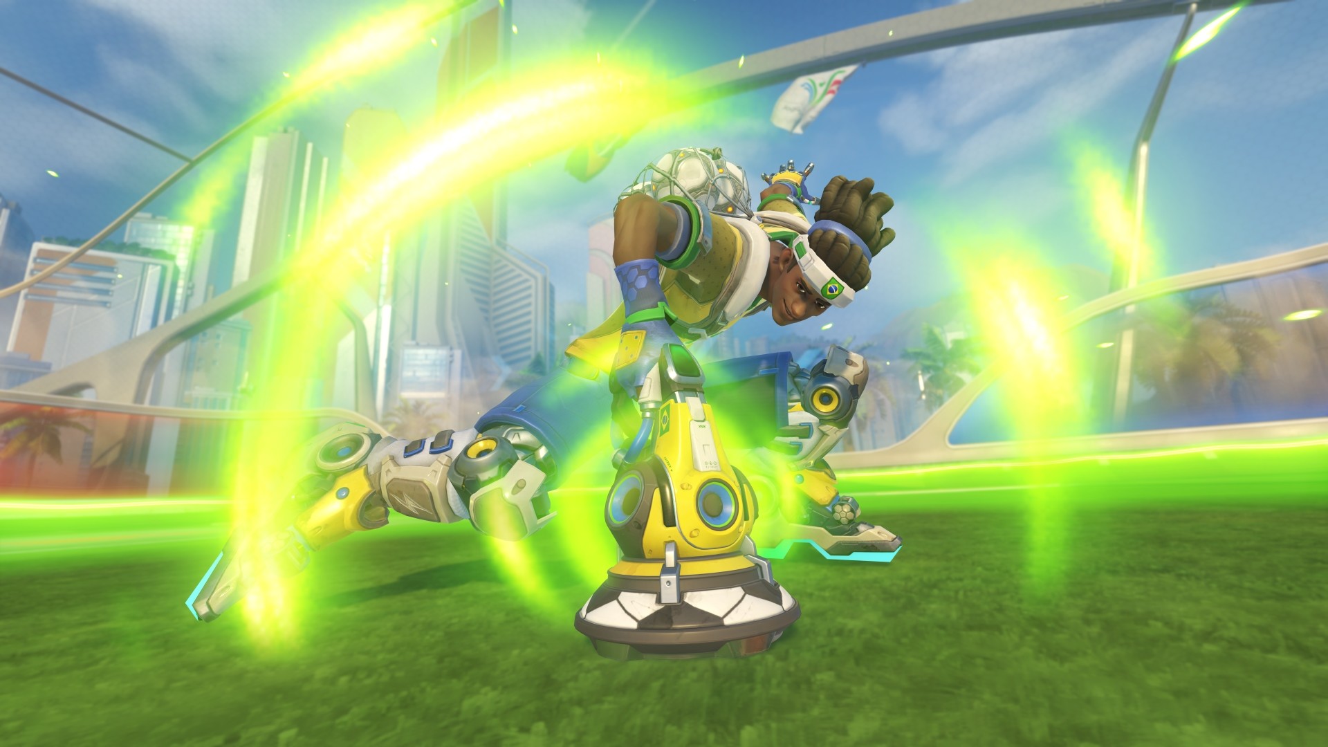 Lúcio from Overwatch in soccer attire HD Wallpaper