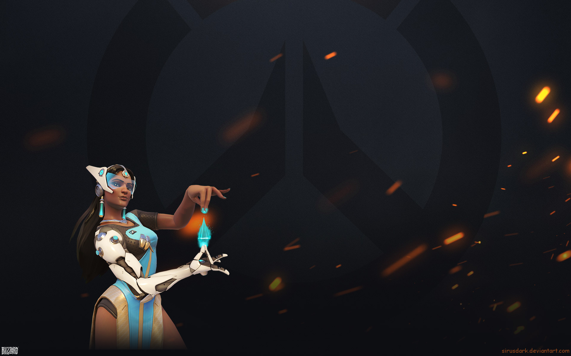 Symmetra from Overwatch with glowing crystal HD Wallpaper