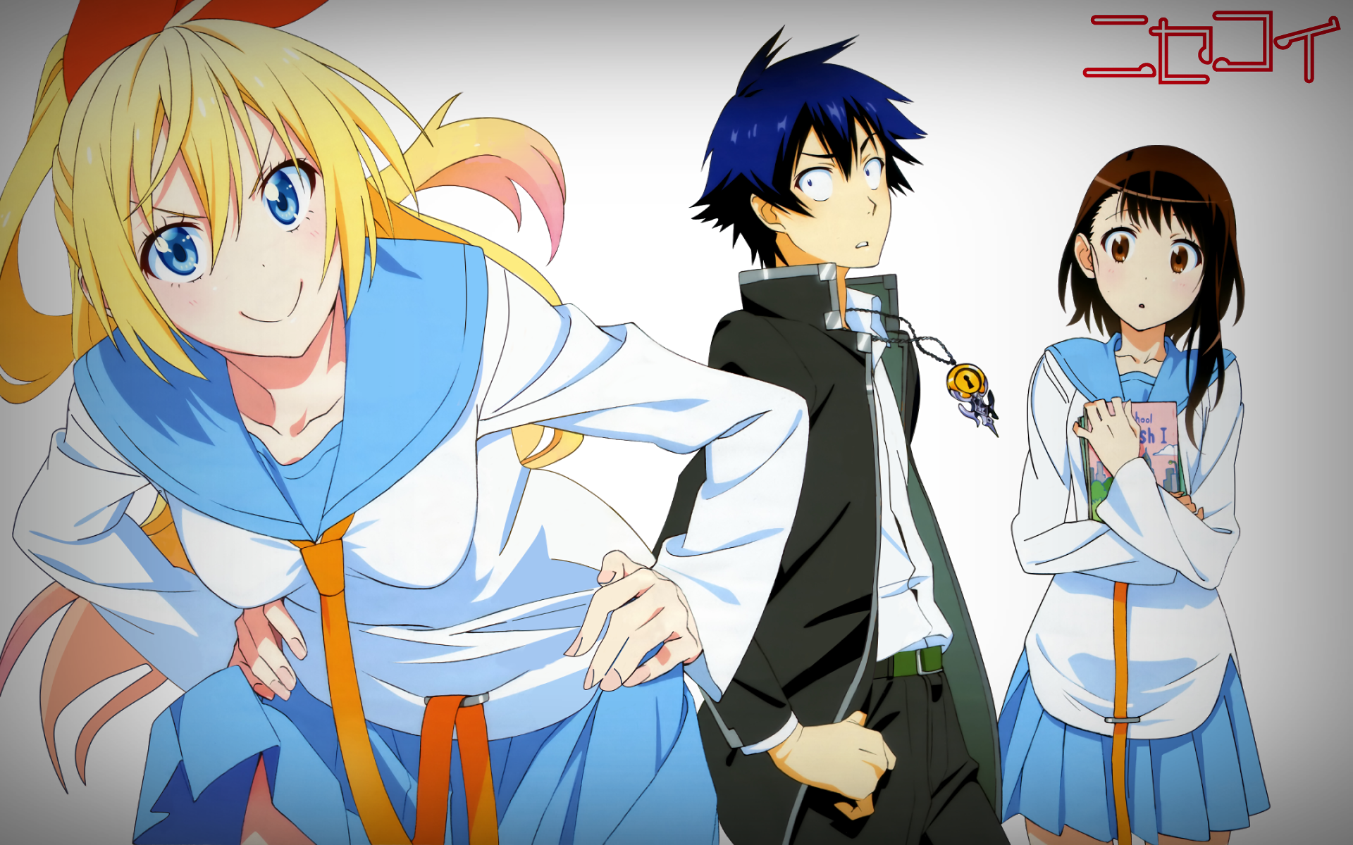 Chitoge Kirisaki, Raku Ichijo, and Kosaki Onodera from Nisekoi HD Wallpaper