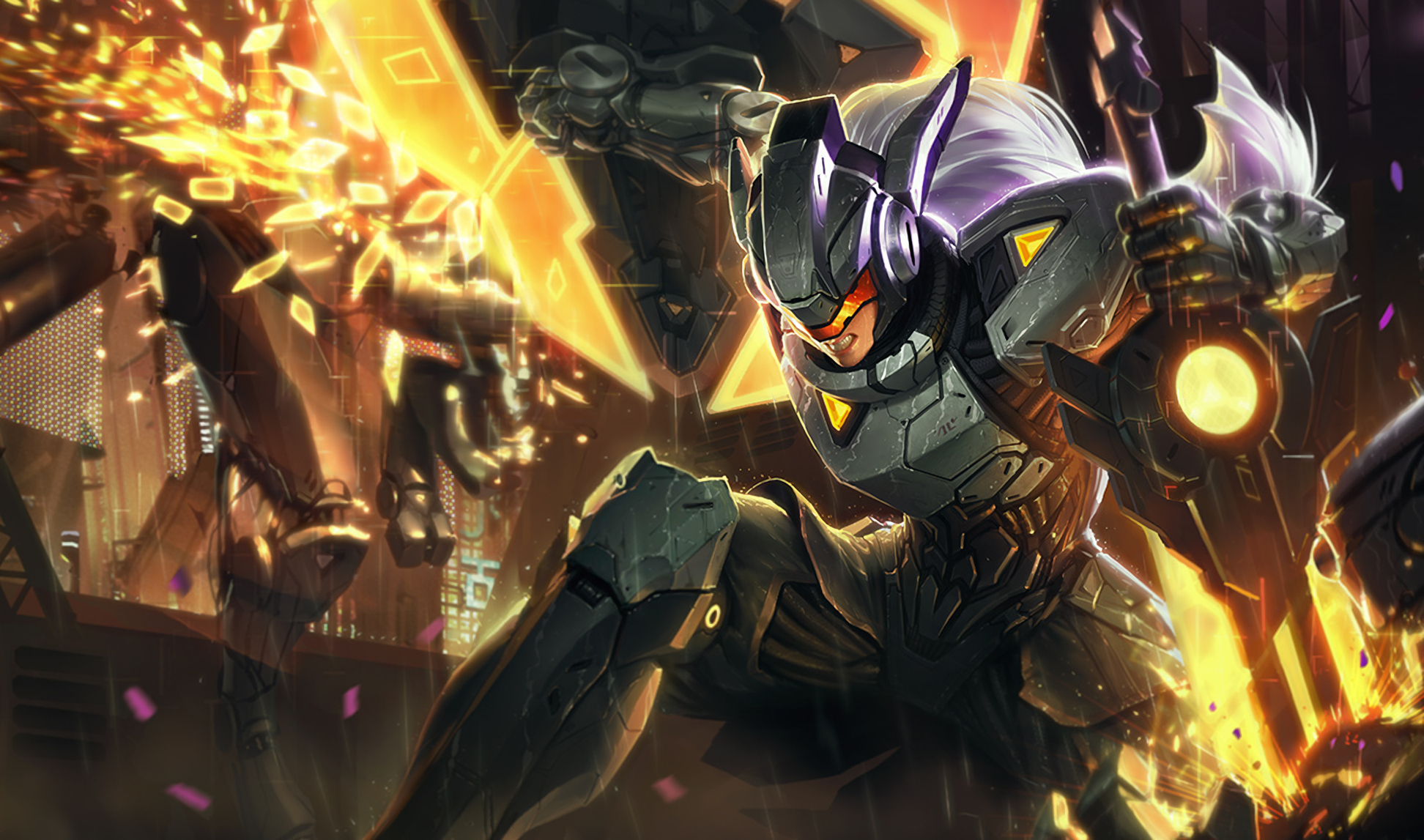 Leona from League of Legends in cybernetic armor HD Wallpaper