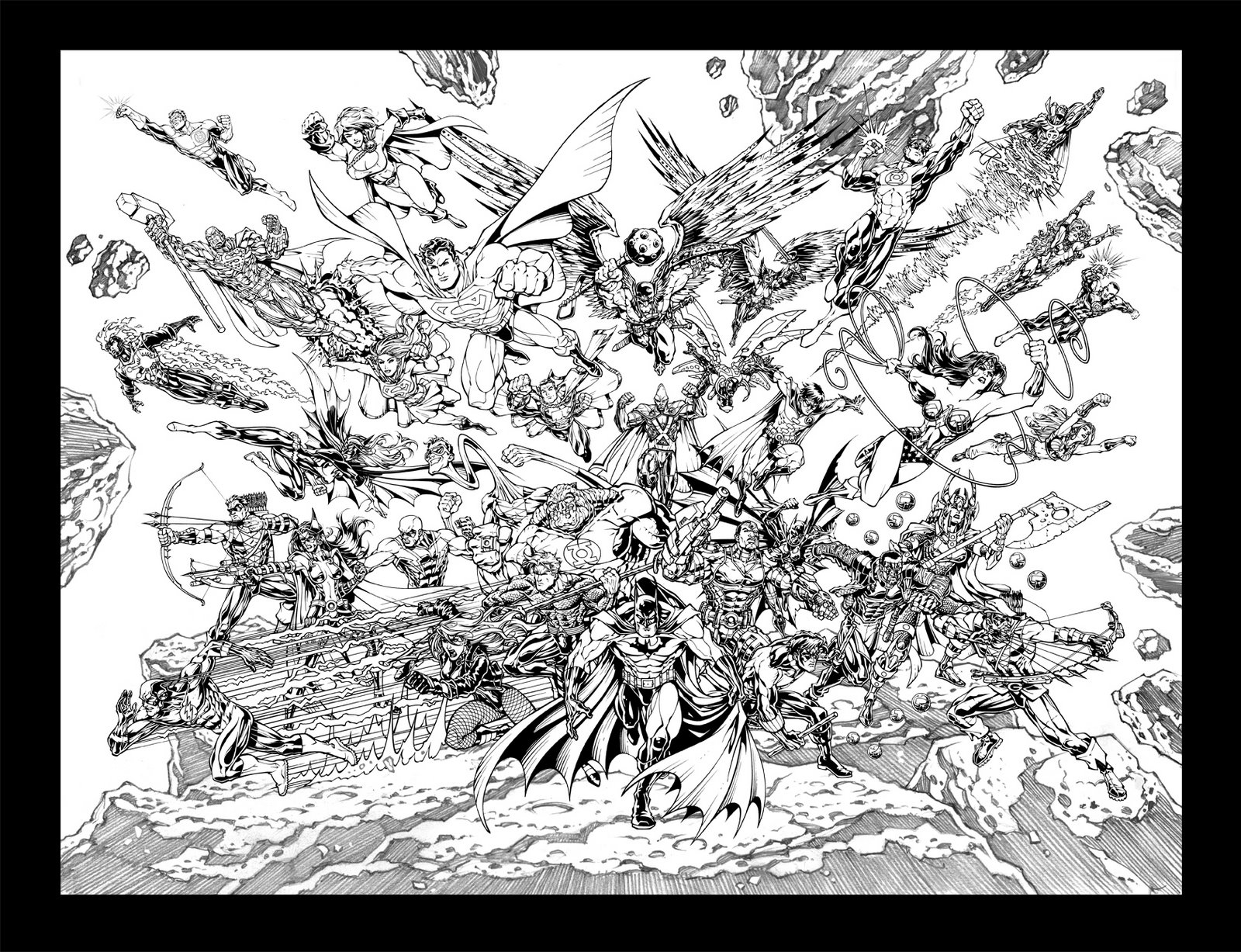 Justice League and Hawkman in battle HD Wallpaper