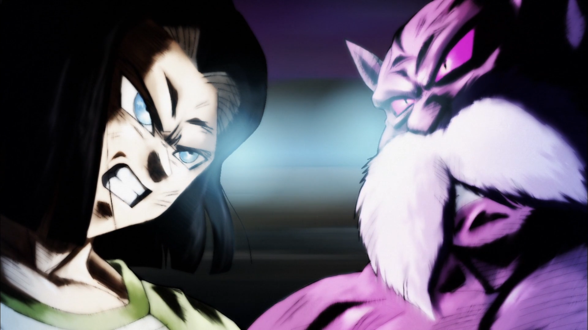 Android 17 and a tiger-like creature from Dragon Ball HD Wallpaper
