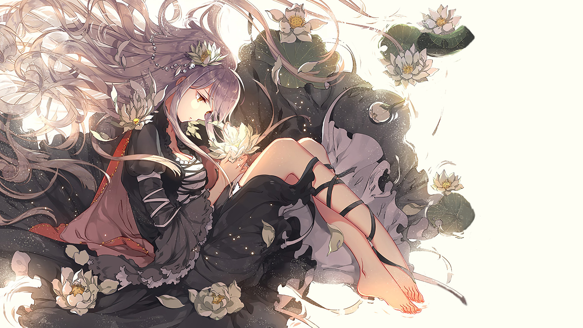 Byakuren Hijiri surrounded by lotuses HD Wallpaper
