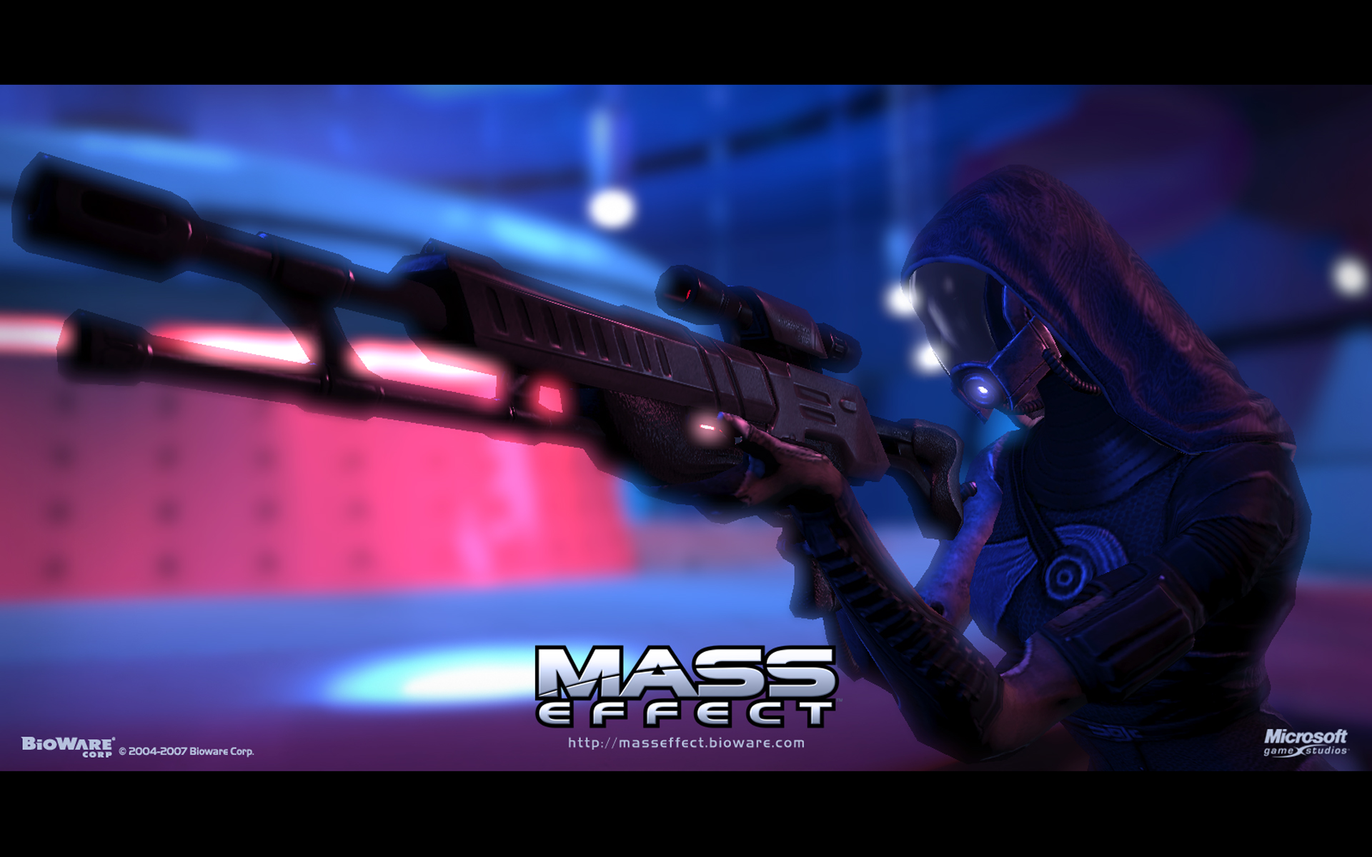 Tali Zorah from Mass Effect holding a rifle HD Wallpaper