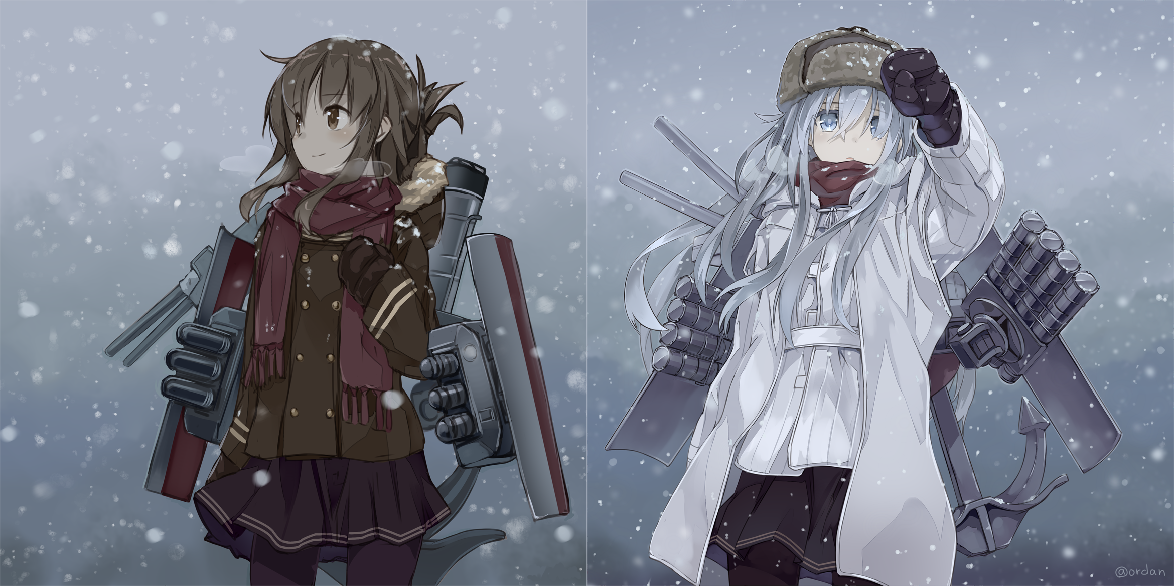 Inazuma from Kantai Collection in the snow HD Wallpaper