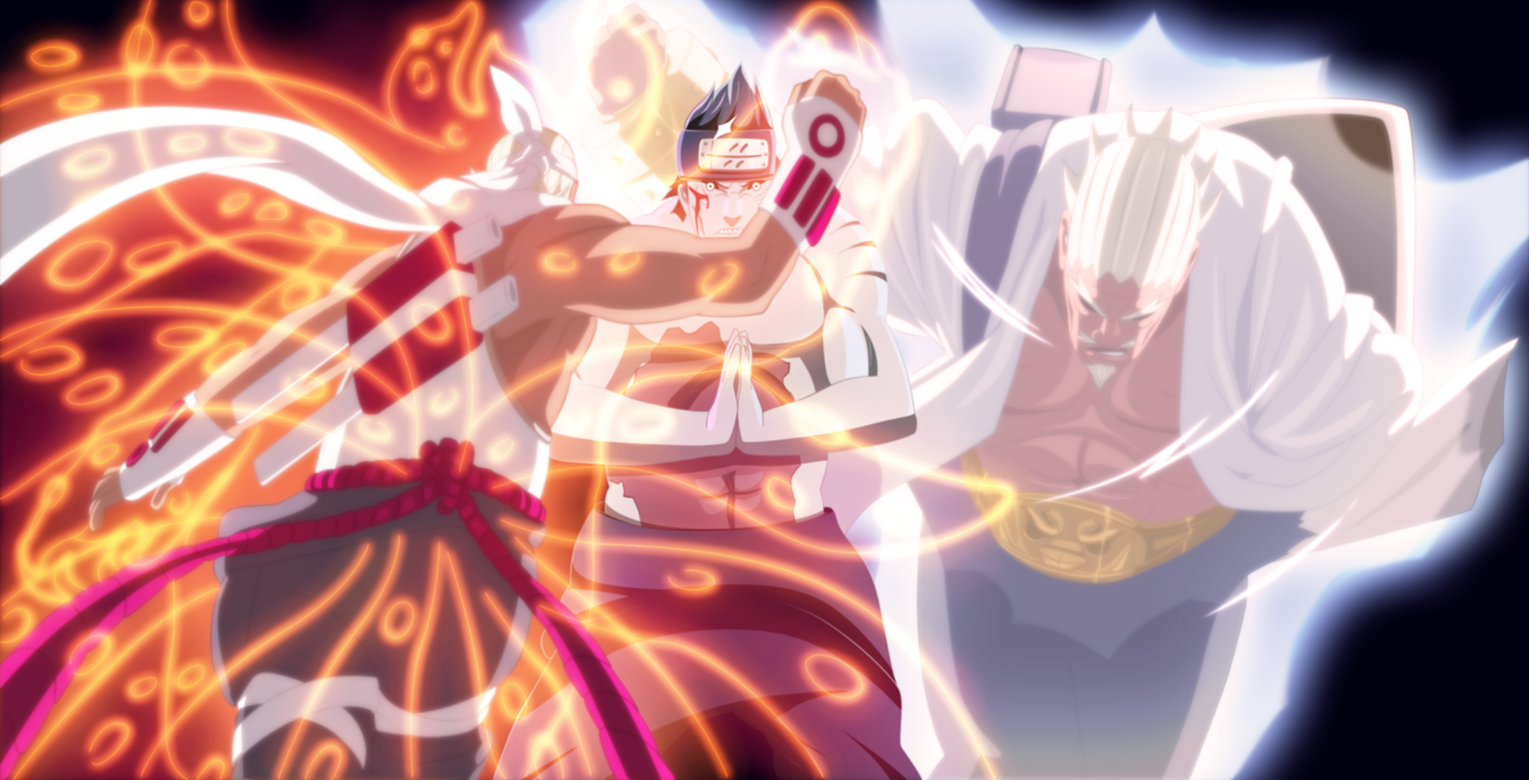 Kisame Hoshigaki and other characters with energy effects HD Wallpaper