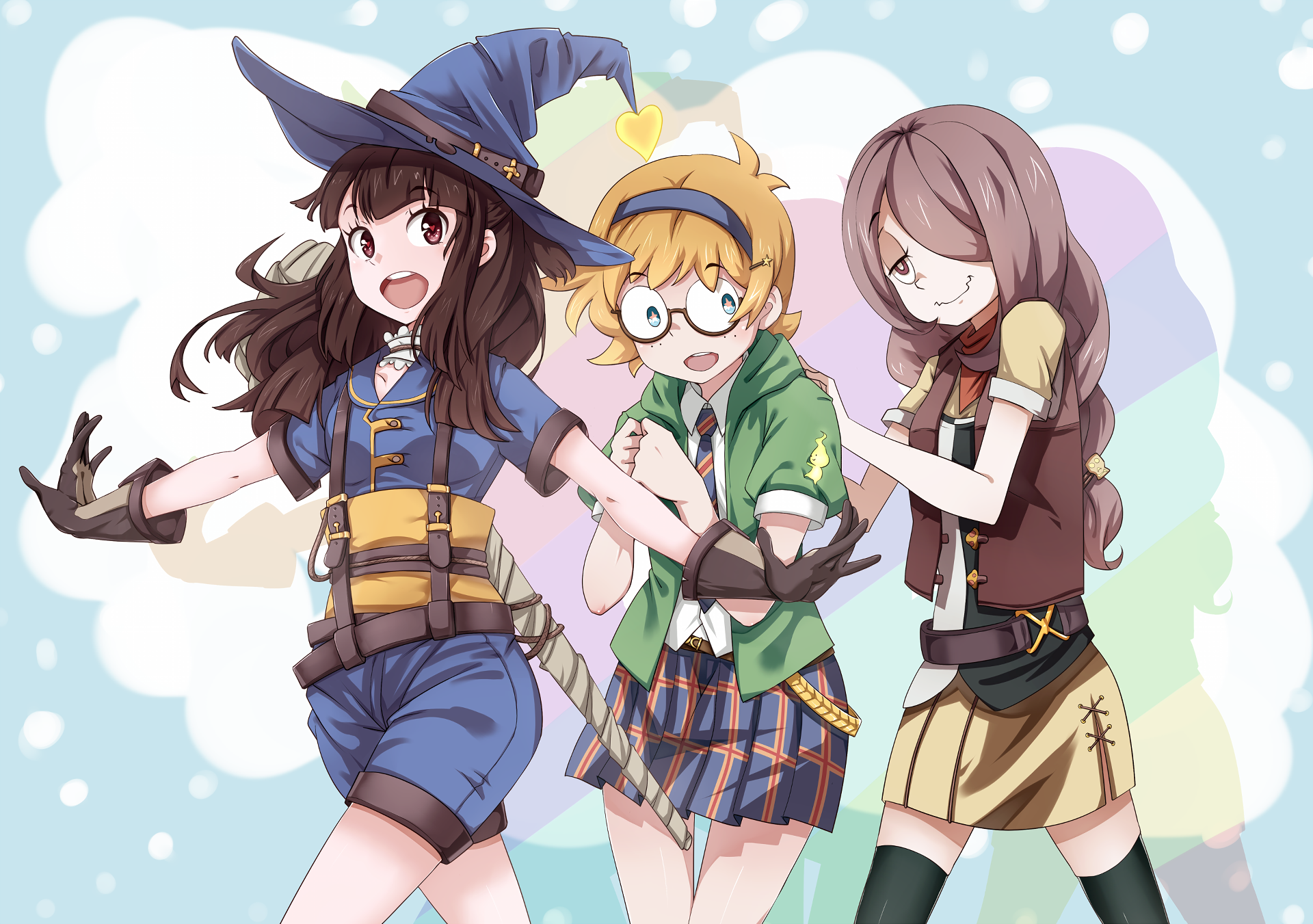 Three girls from Little Witch Academia HD Wallpaper