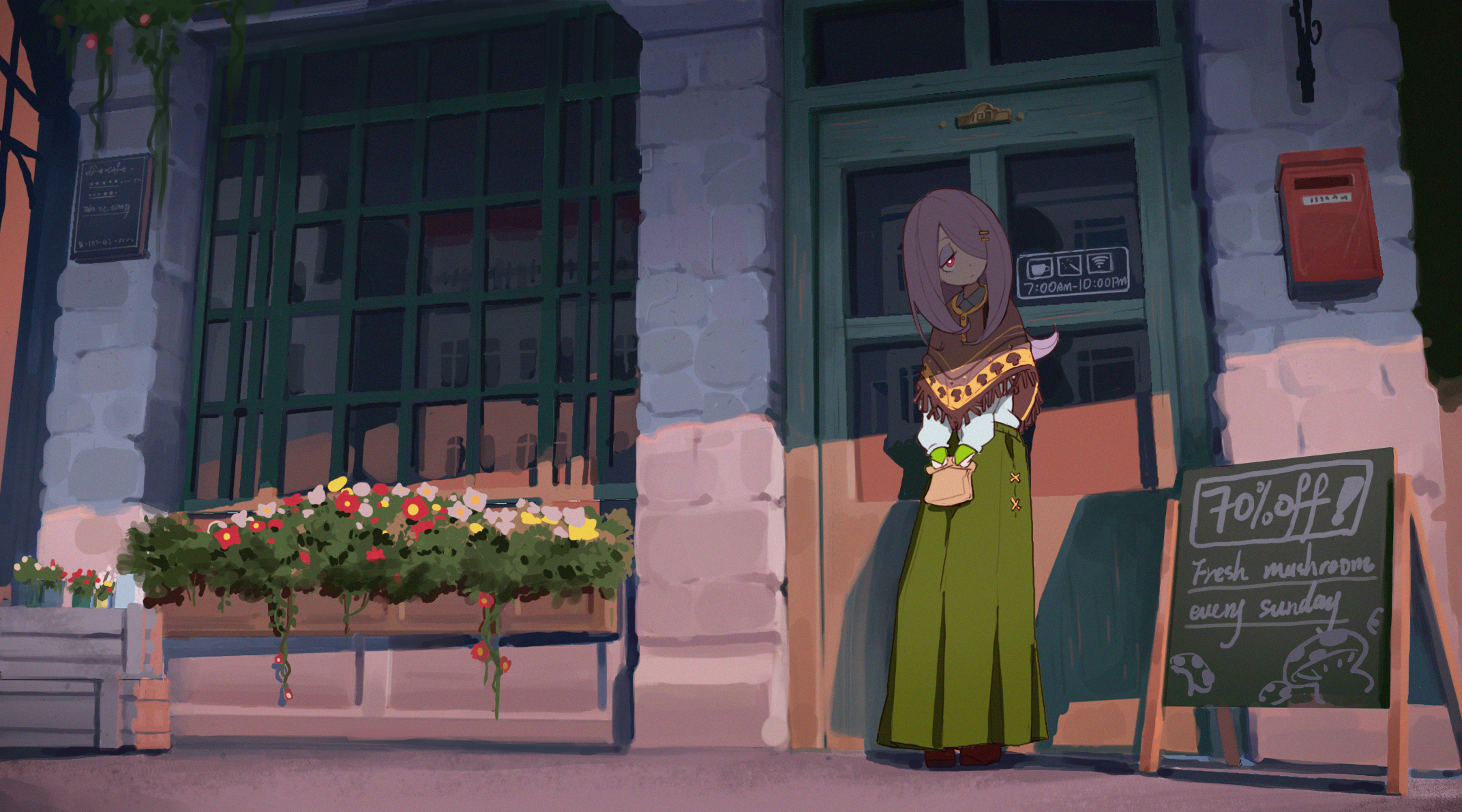 Sucy Manbavaran in front of a shop HD Wallpaper