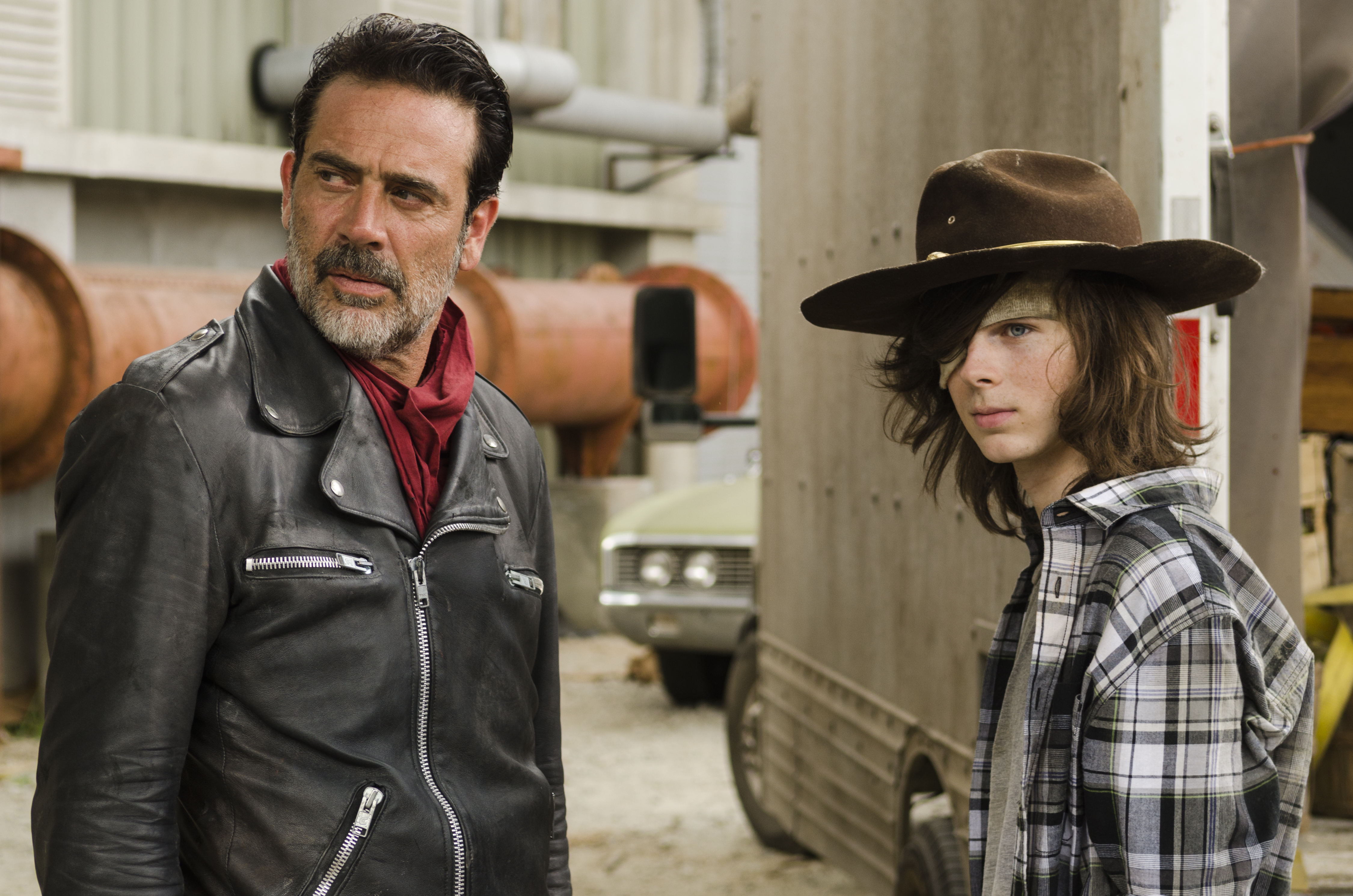 Negan and Carl Grimes from The Walking Dead HD Wallpaper