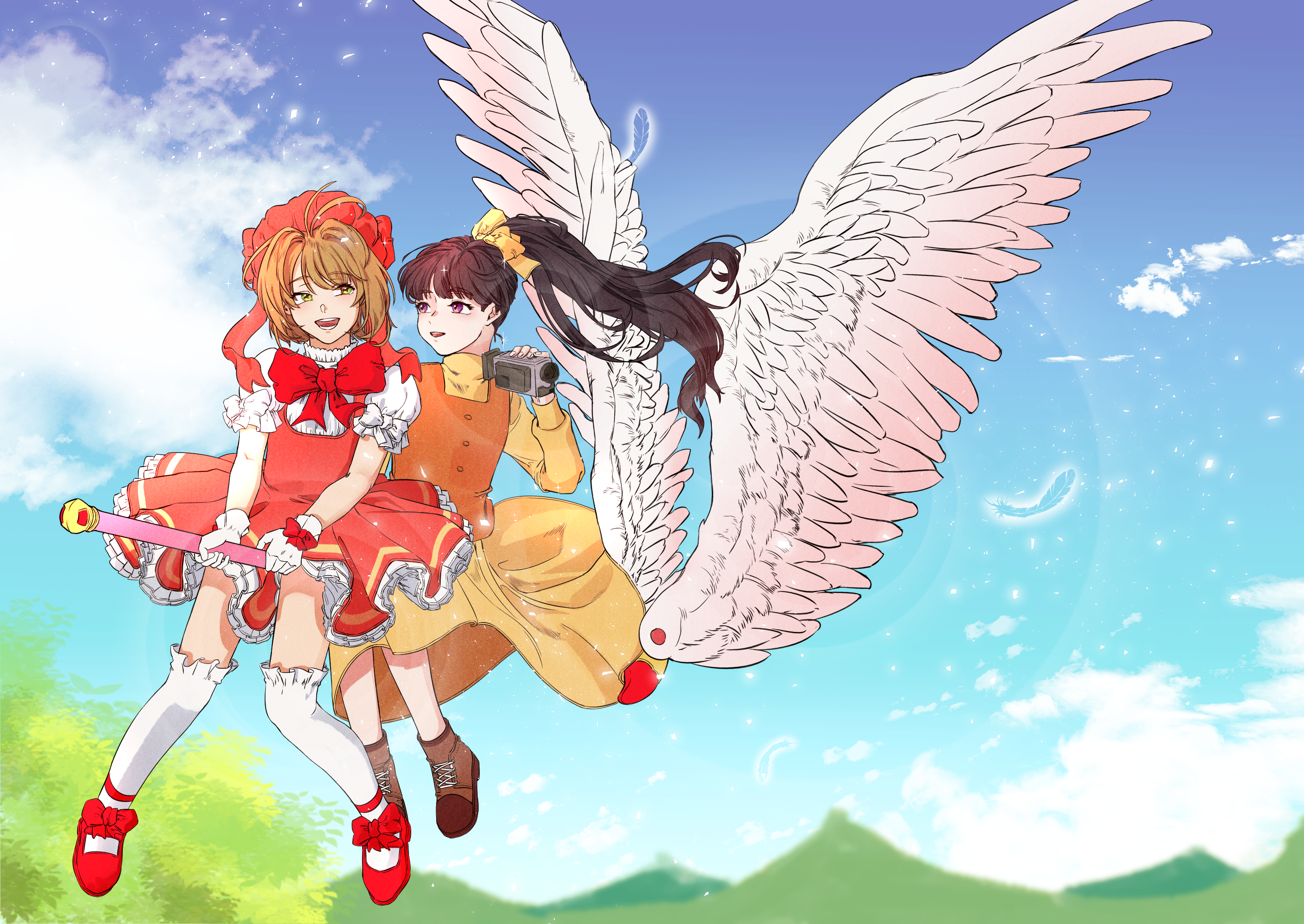 Sakura Kinomoto and Tomoyo Daidouji from Cardcaptor Sakura HD Wallpaper