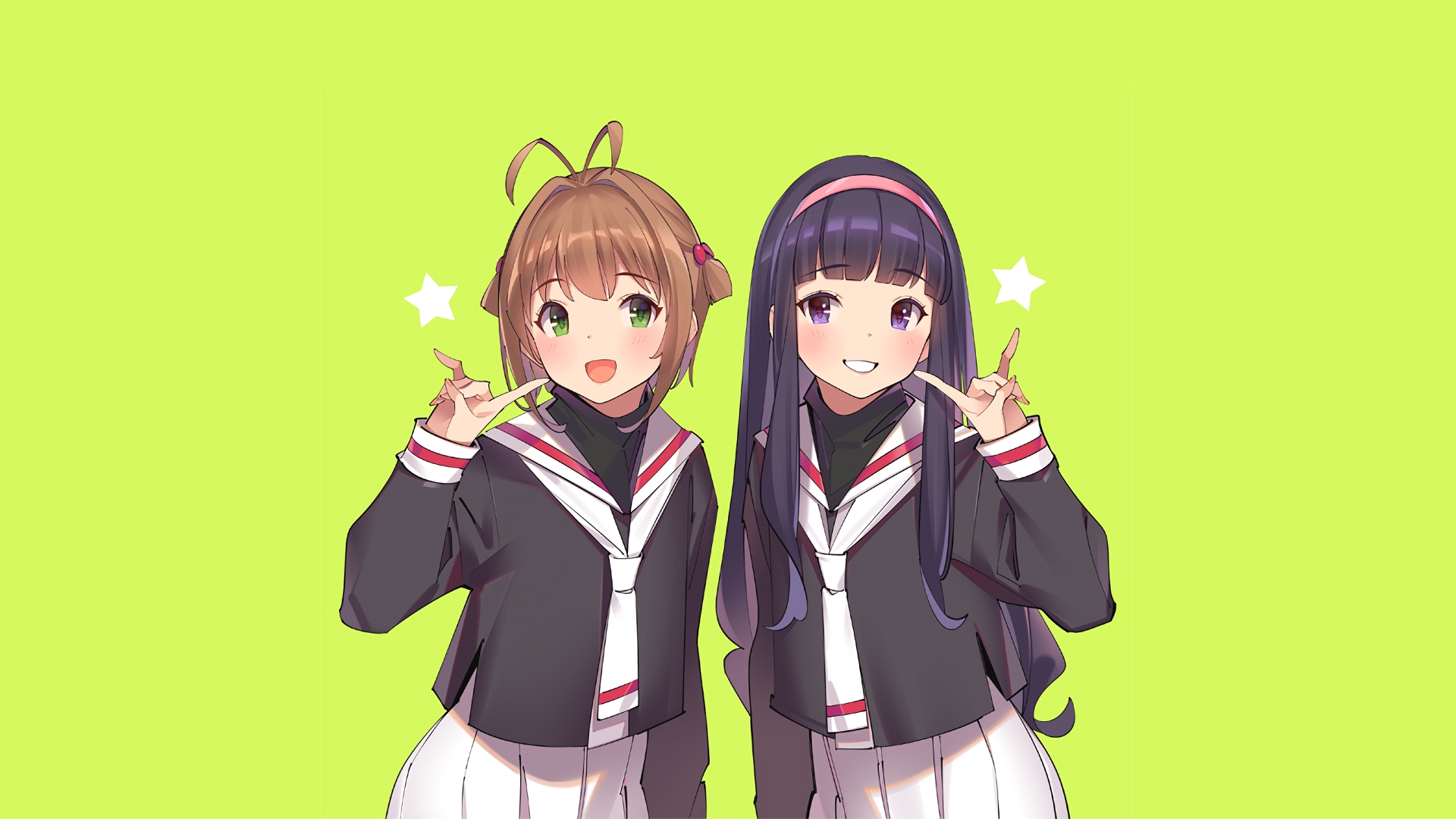 Sakura Kinomoto and Tomoyo Daidouji from Cardcaptor Sakura HD Wallpaper