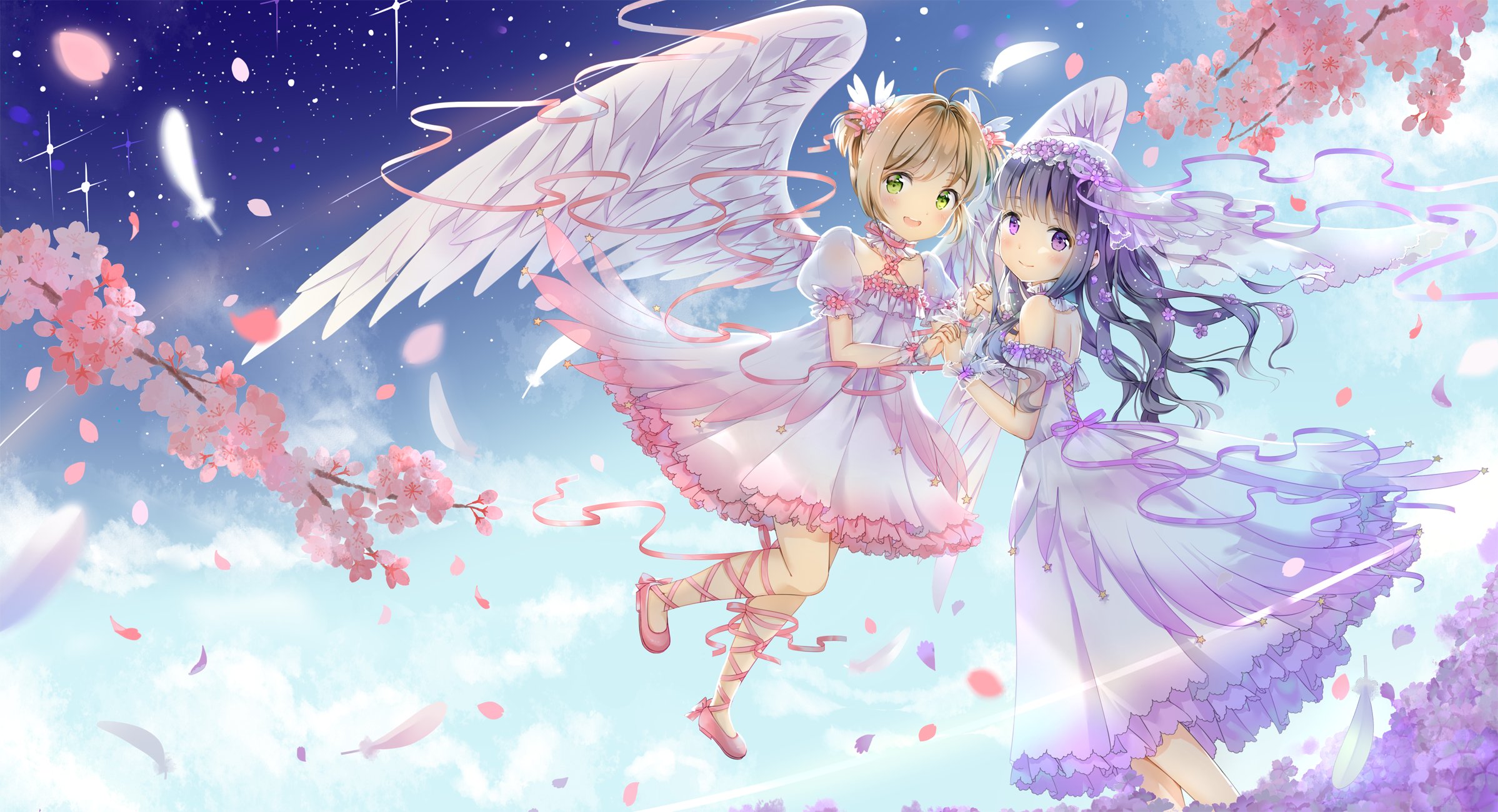 Sakura Kinomoto and Tomoyo Daidouji from Cardcaptor Sakura HD Wallpaper