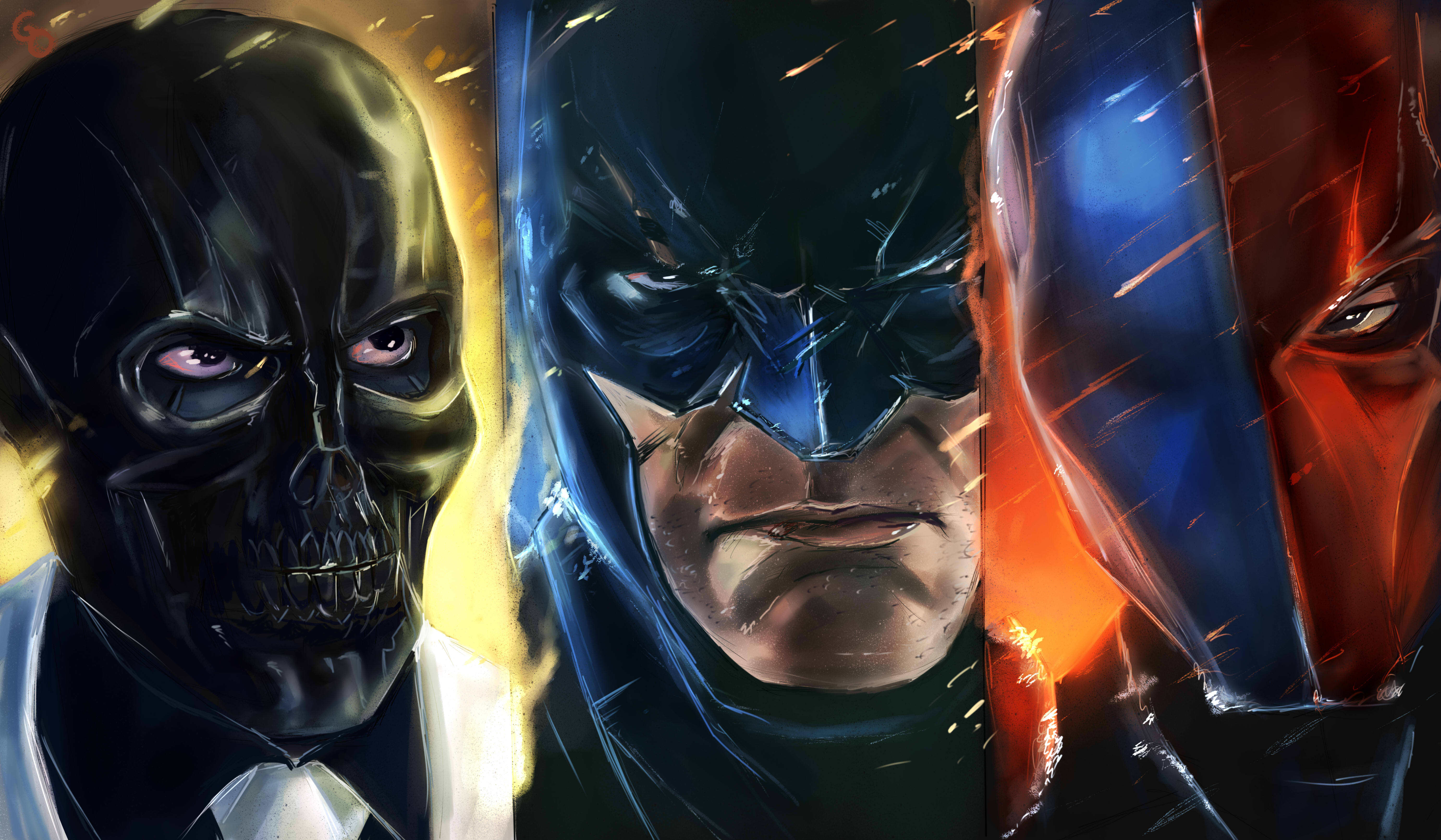 Black Mask, Batman, and Deathstroke HD Wallpaper