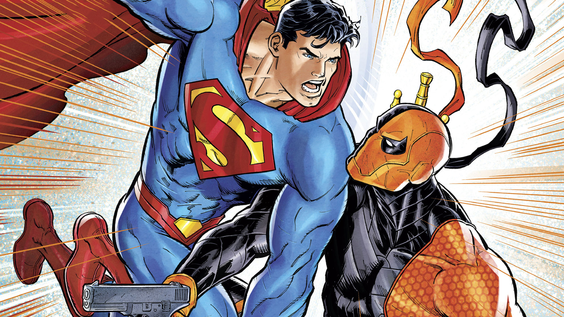 Superman fighting Deathstroke HD Wallpaper