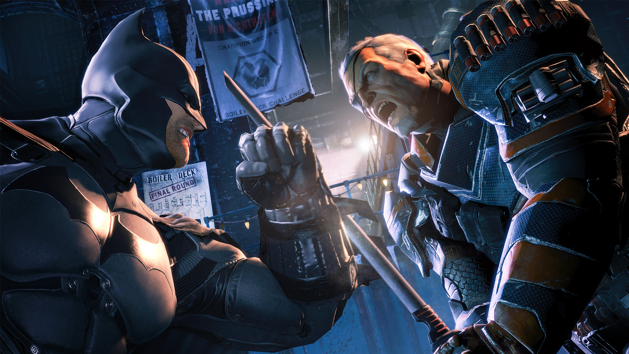 Batman vs Deathstroke from Batman: Arkham Origins HD Wallpaper