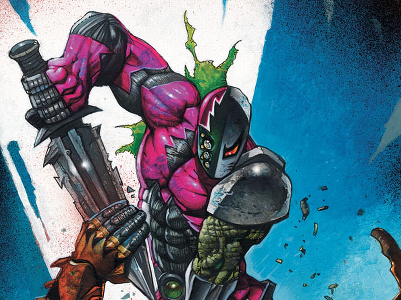 Deathstroke holding a large sword HD Wallpaper