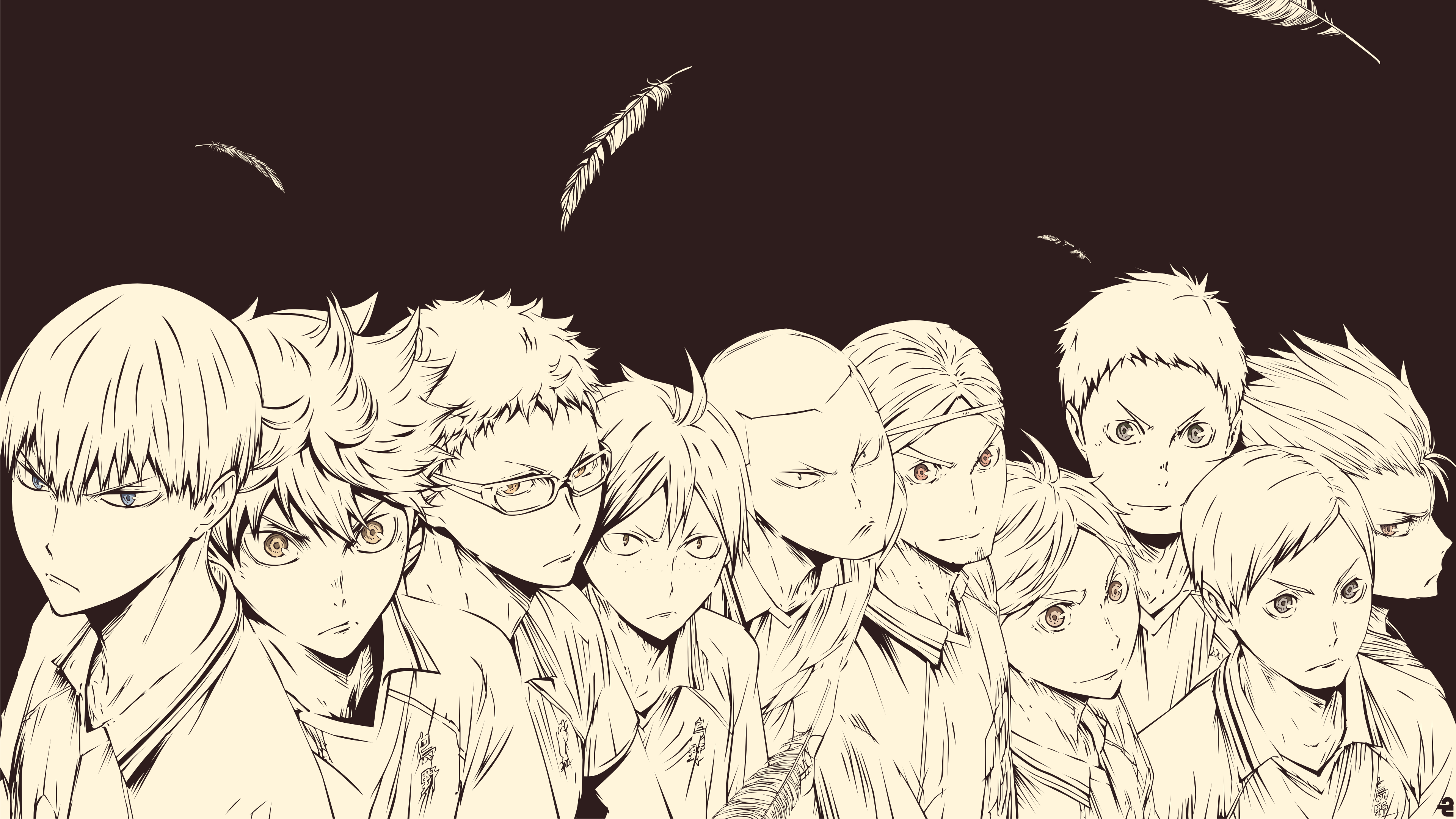 Haikyuu!! characters in sketch style HD Wallpaper