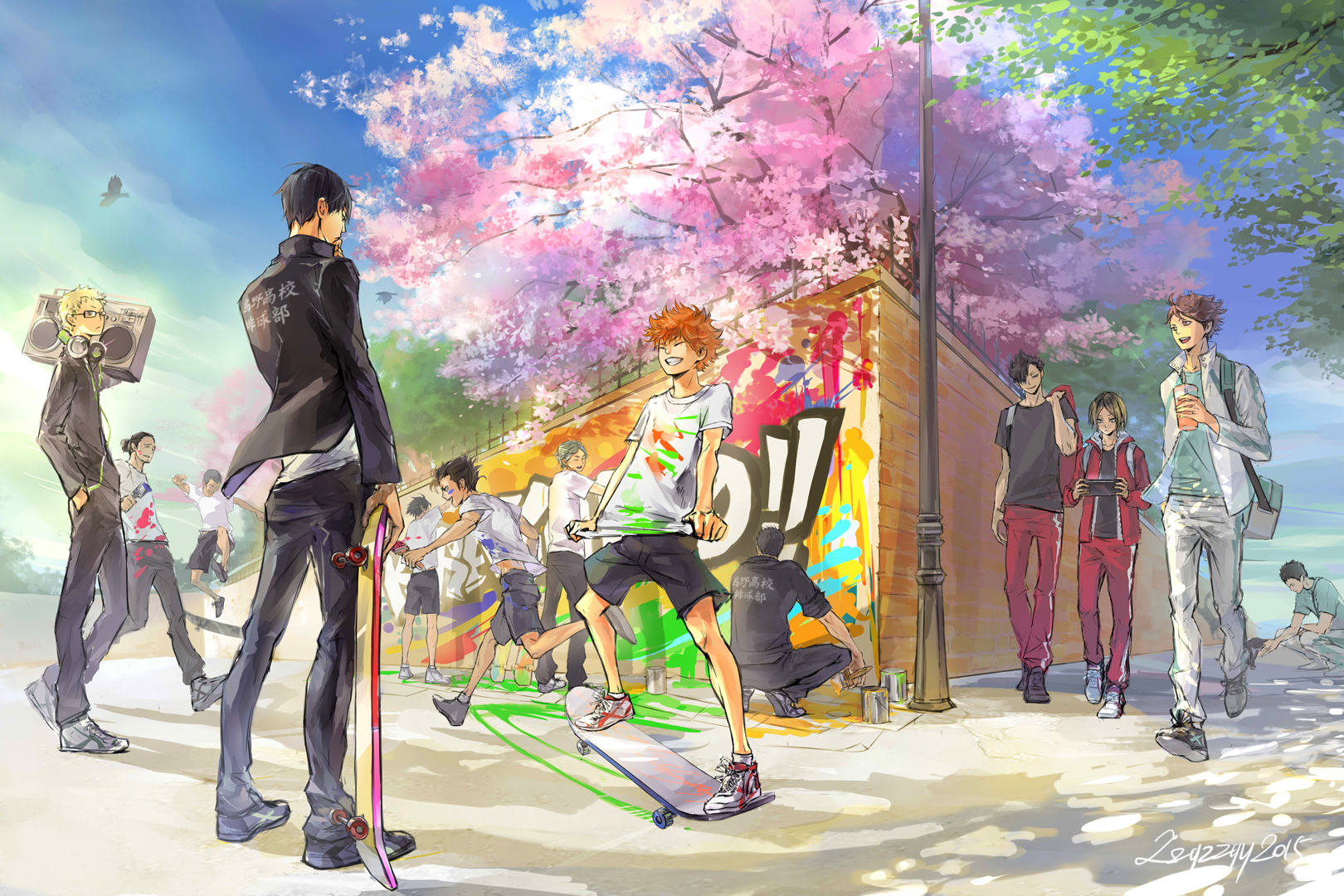 Haikyuu!! characters with Shoyo Hinata and Kageyama Tobio HD Wallpaper