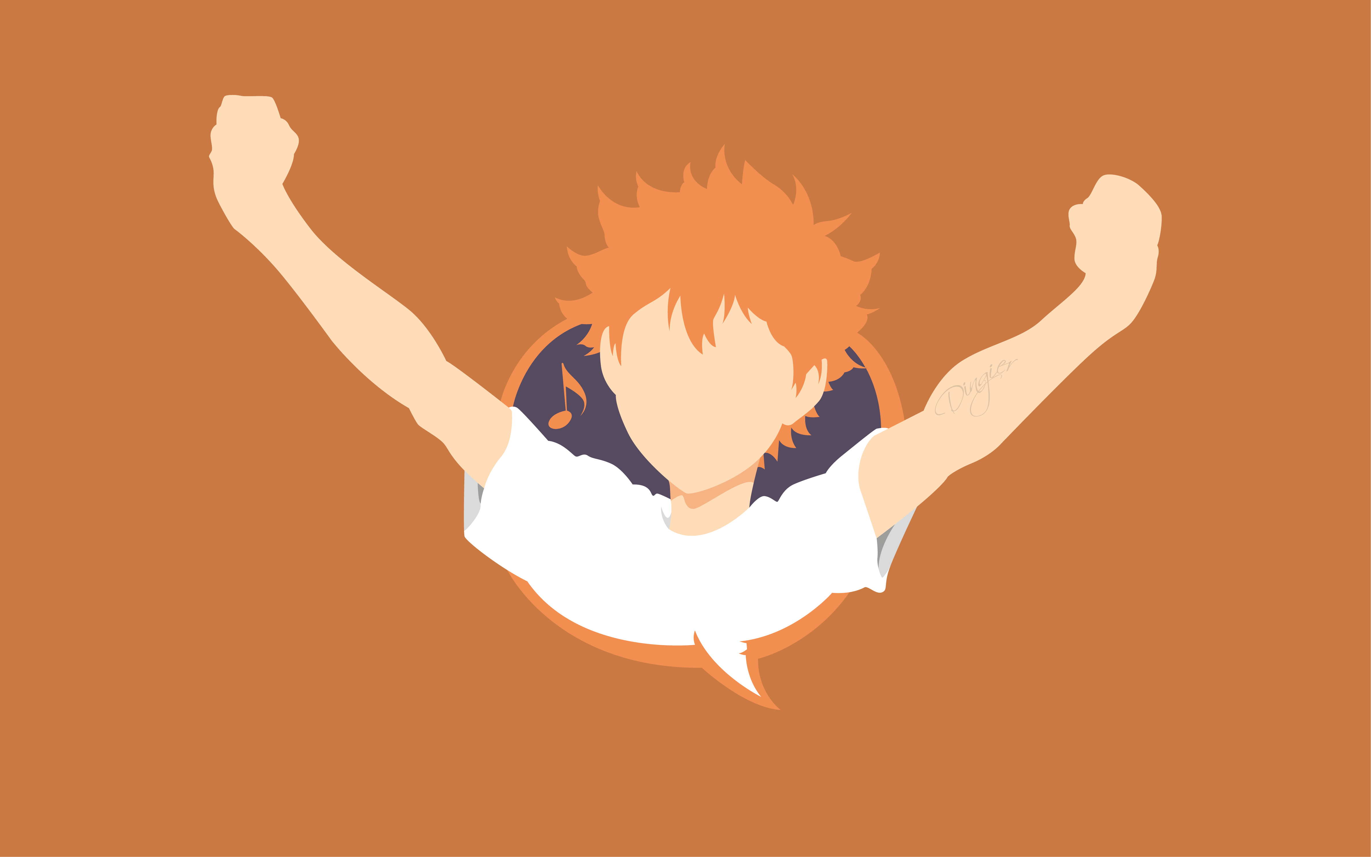 Minimalist Art of Shōyō Hinata Celebrating HD Wallpaper