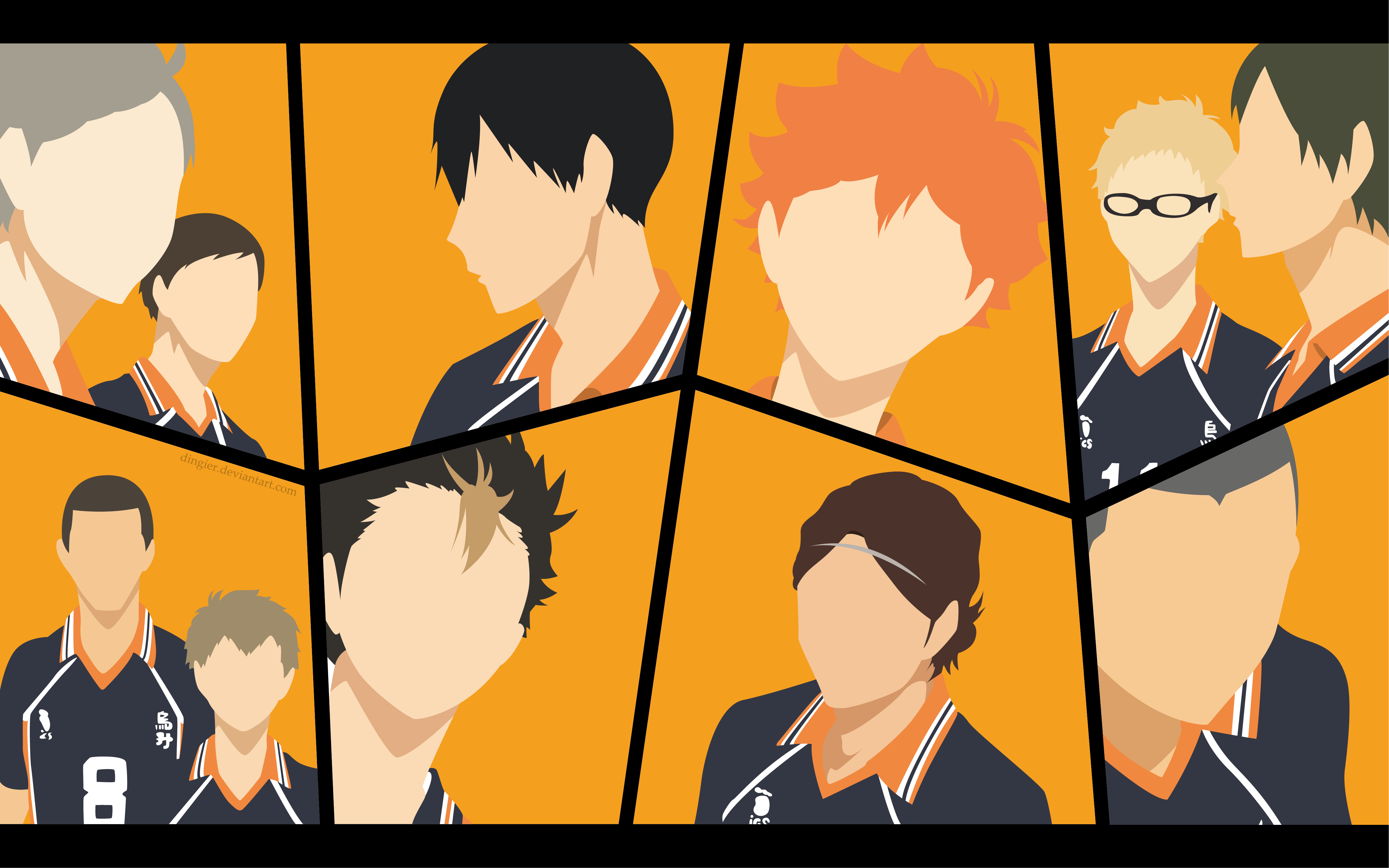 Haikyuu!! characters in minimalist style HD Wallpaper