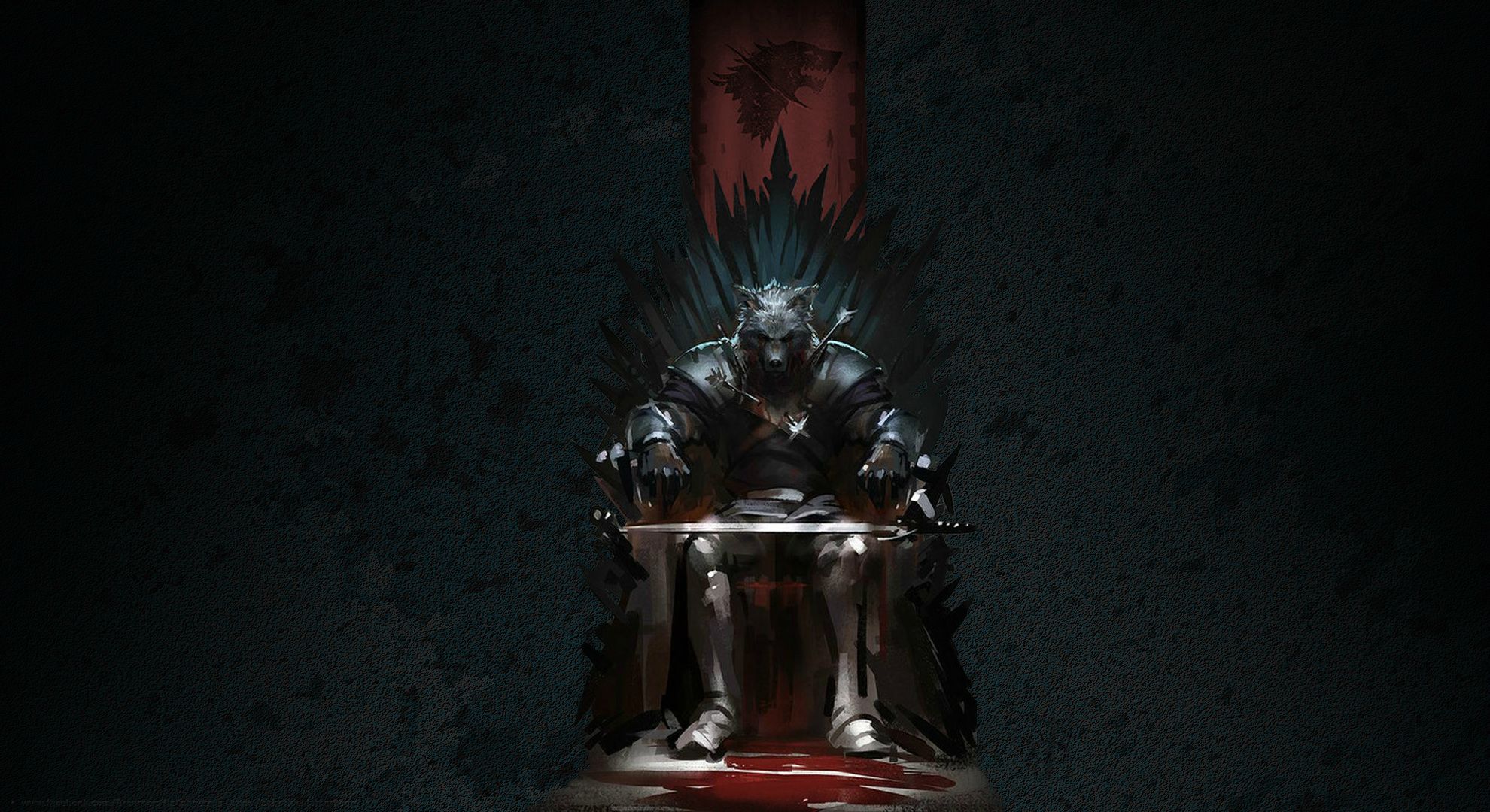 Robb Stark from Game of Thrones on the Iron Throne HD Wallpaper