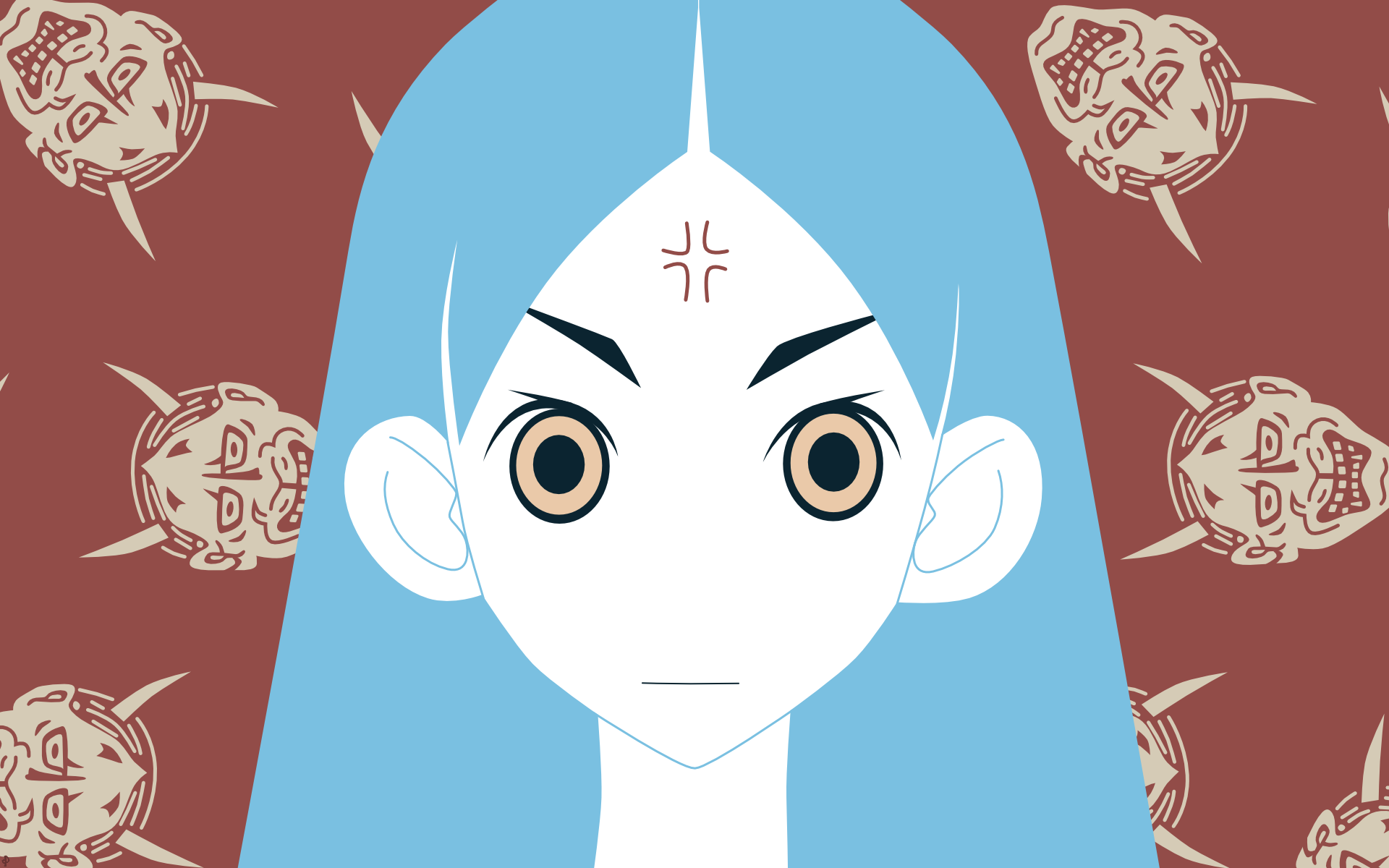 Girl with blue hair and angry face HD Wallpaper