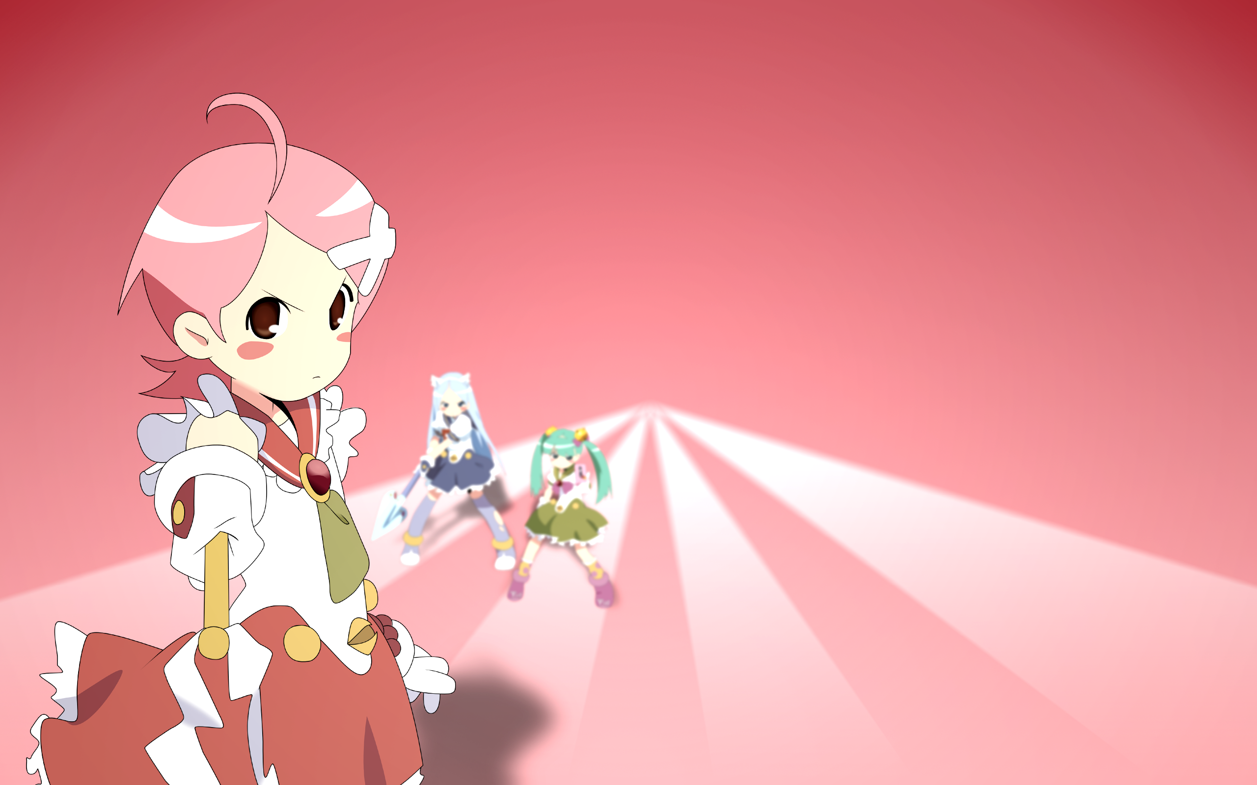 Chiri Kitsu characters on pink background HD Wallpaper