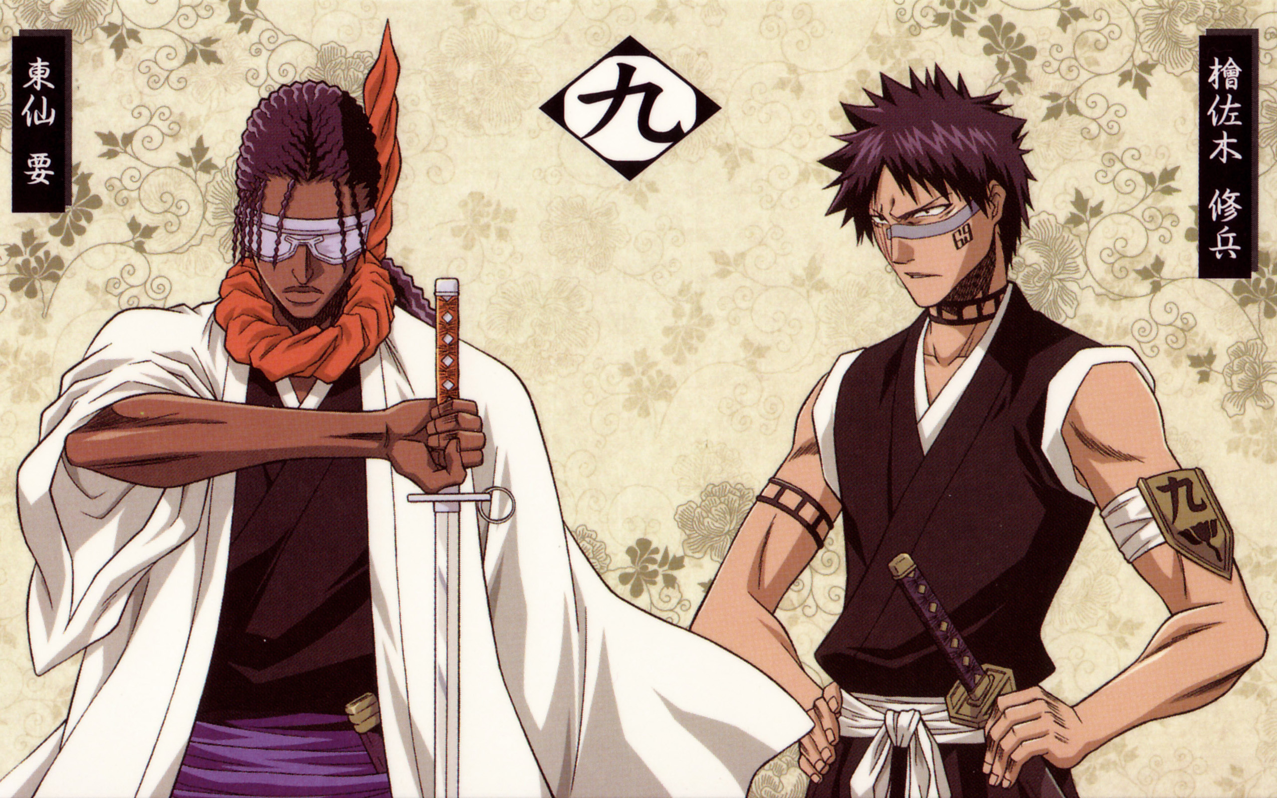Kaname Tōsen and Shūhei Hisagi from Bleach HD Wallpaper