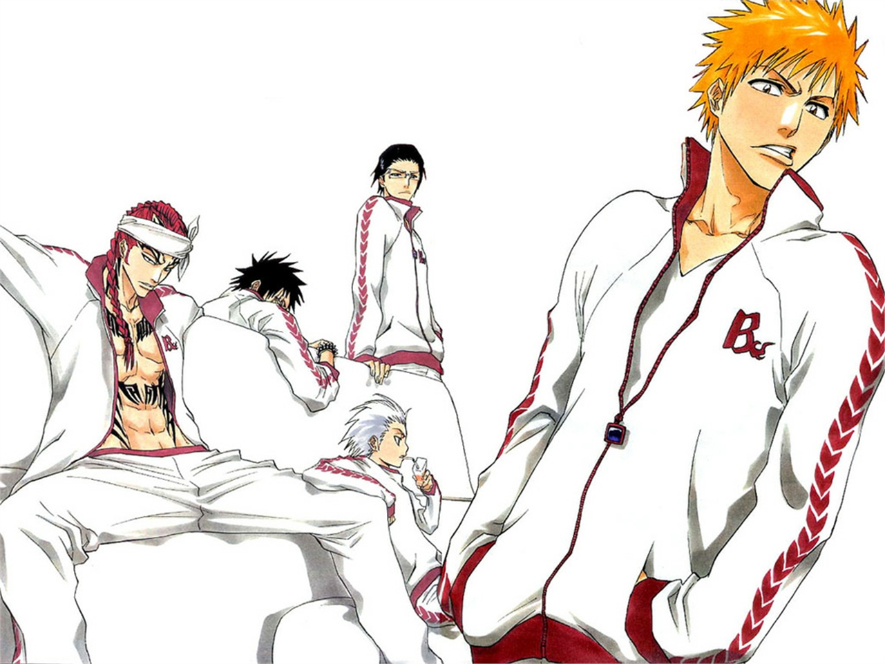 Group of men from Bleach wearing tracksuits HD Wallpaper