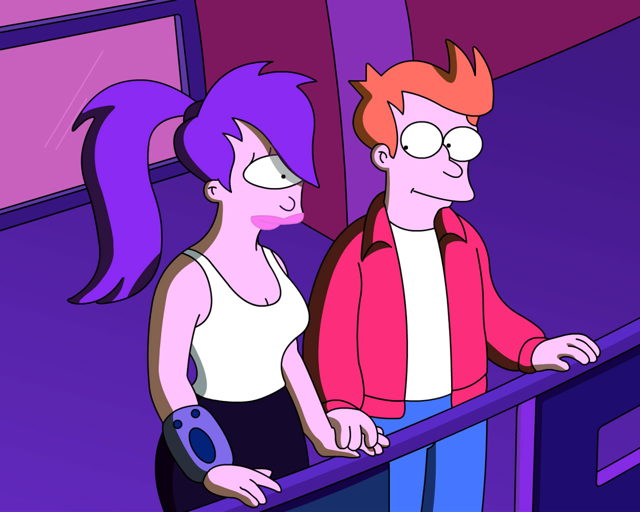 Fry and Leela from Futurama HD Wallpaper