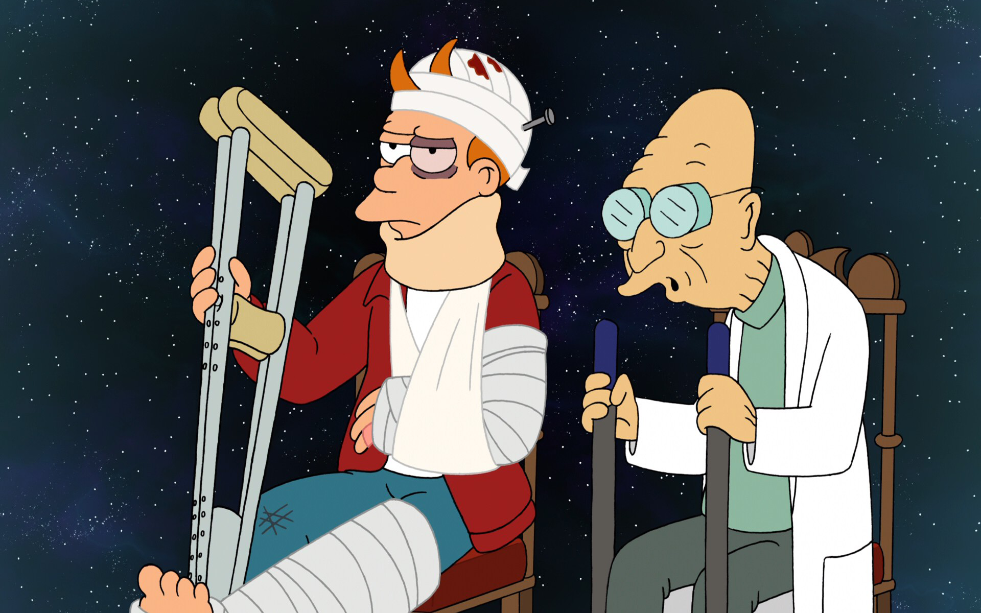 Fry and Professor Farnsworth from Futurama HD Wallpaper