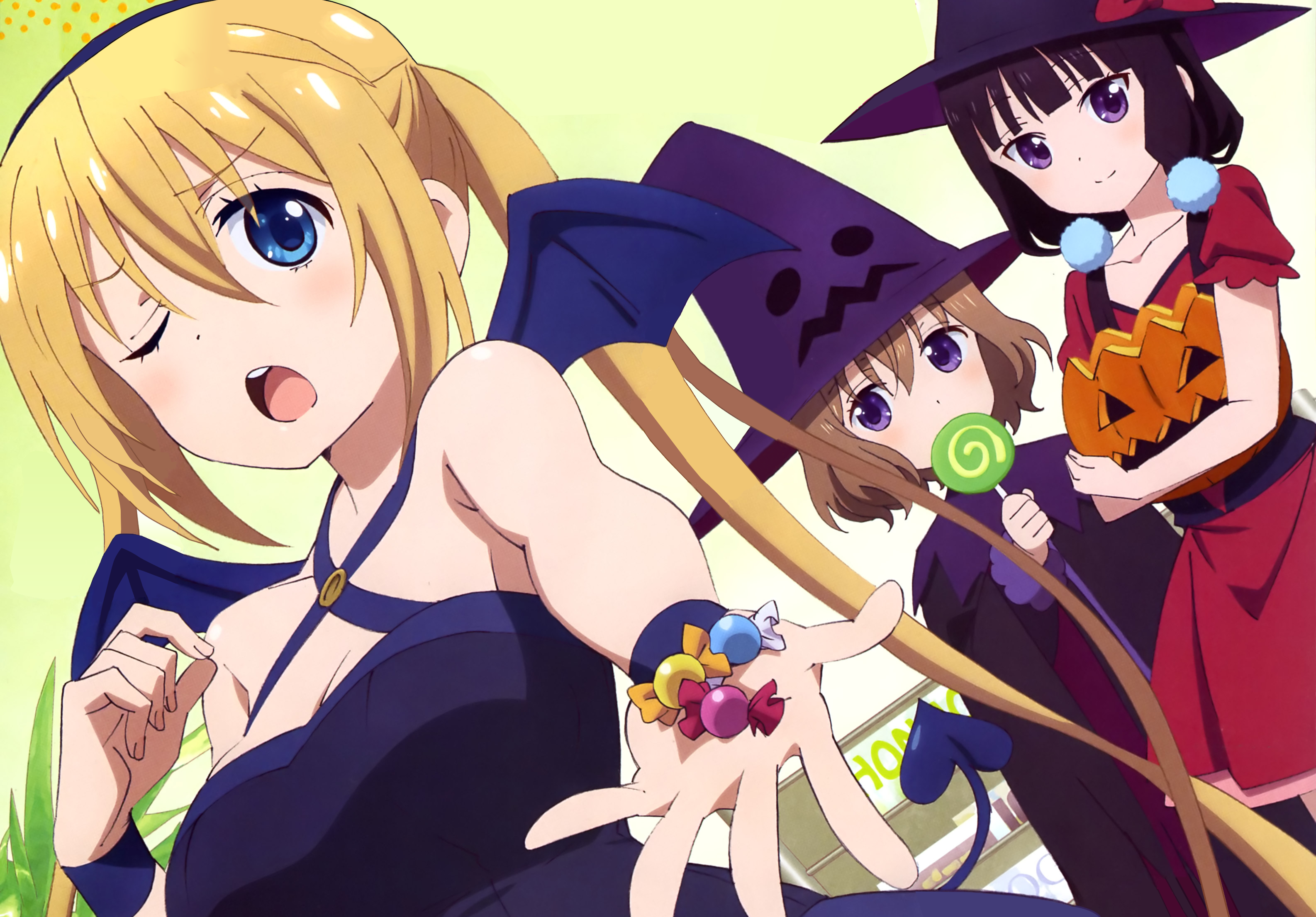 Maika Sakuranomiya and friends in Halloween costumes HD Wallpaper