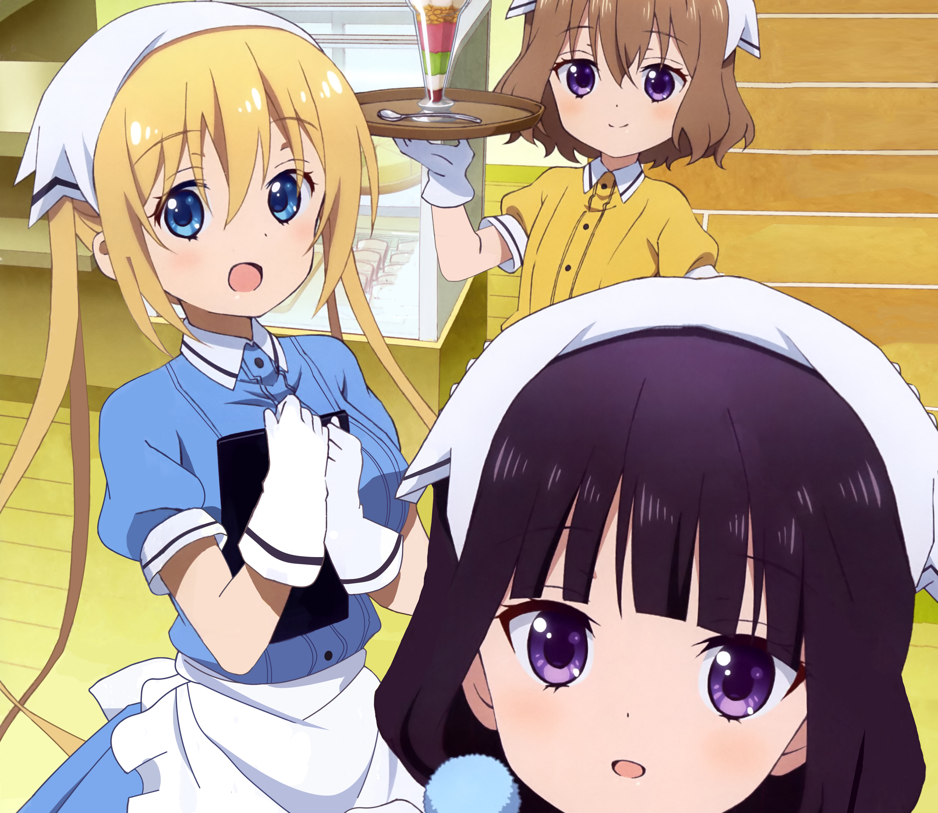 Maika Sakuranomiya and friends in a cafe HD Wallpaper