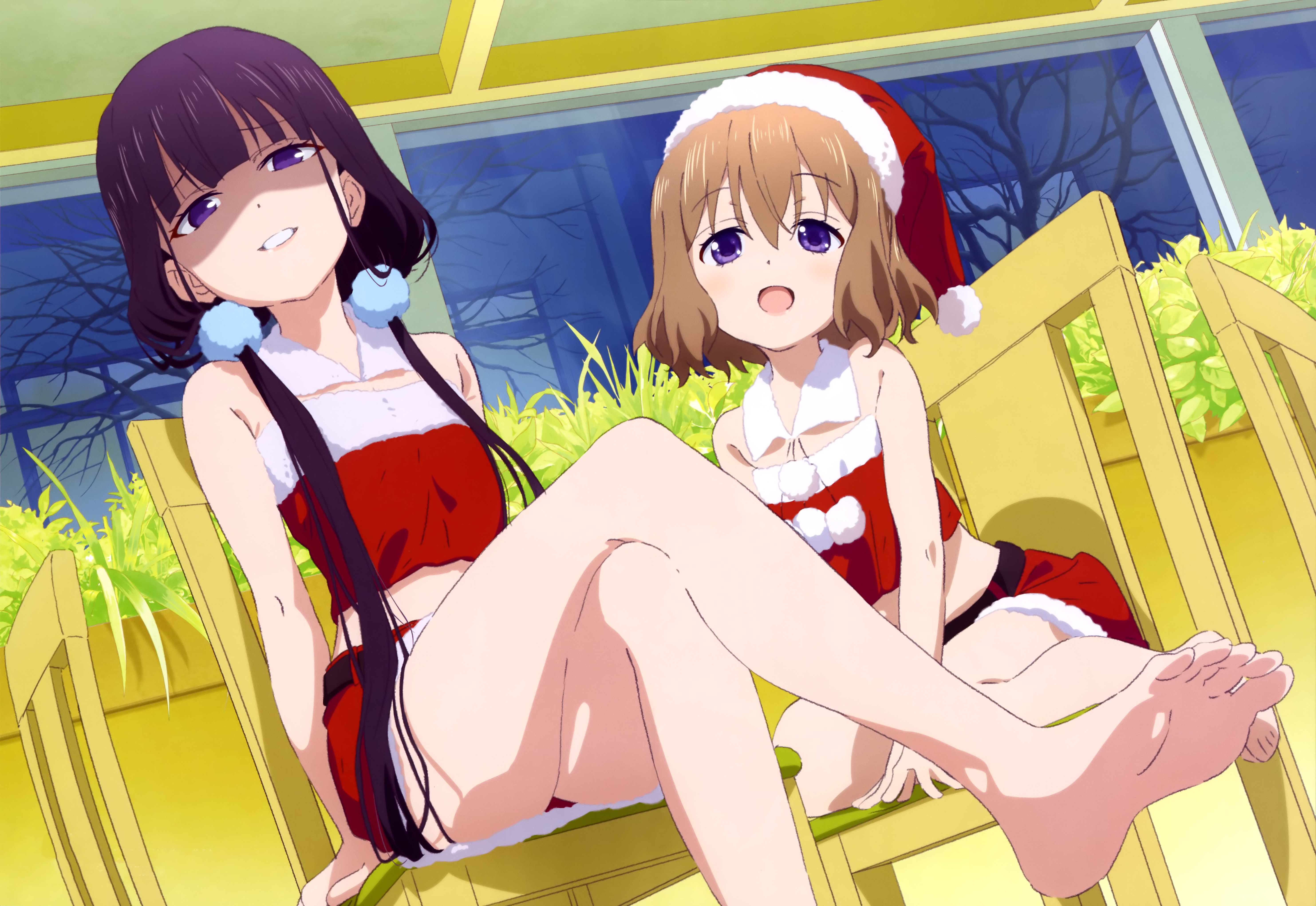 Maika Sakuranomiya in Christmas Outfits HD Wallpaper