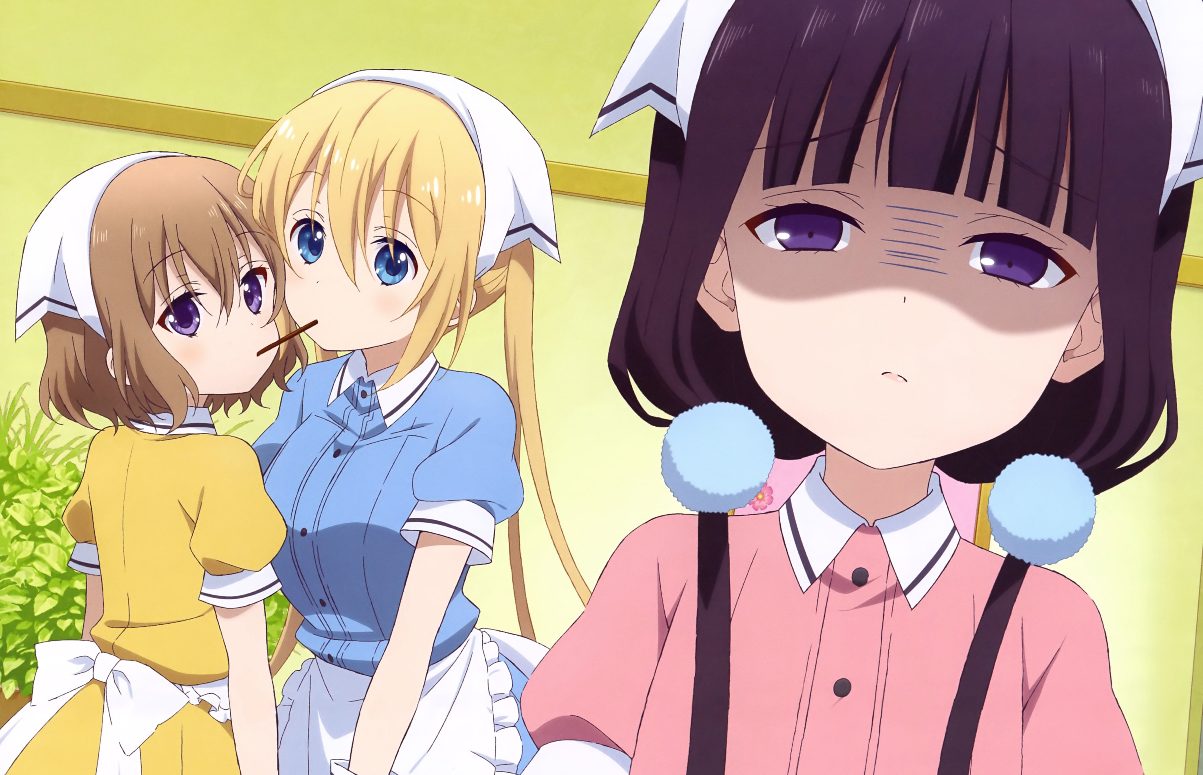 Maika Sakuranomiya and friends sharing a treat HD Wallpaper