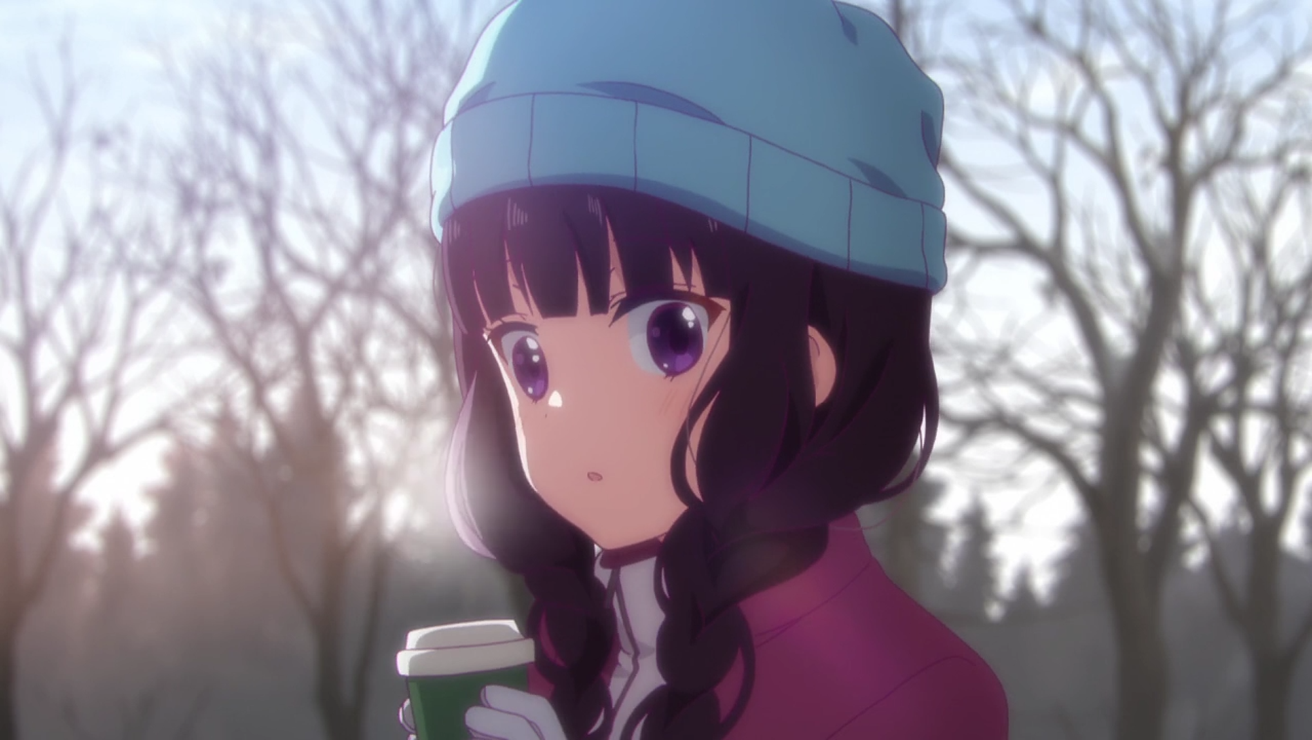 Maika Sakuranomiya holding a coffee cup HD Wallpaper