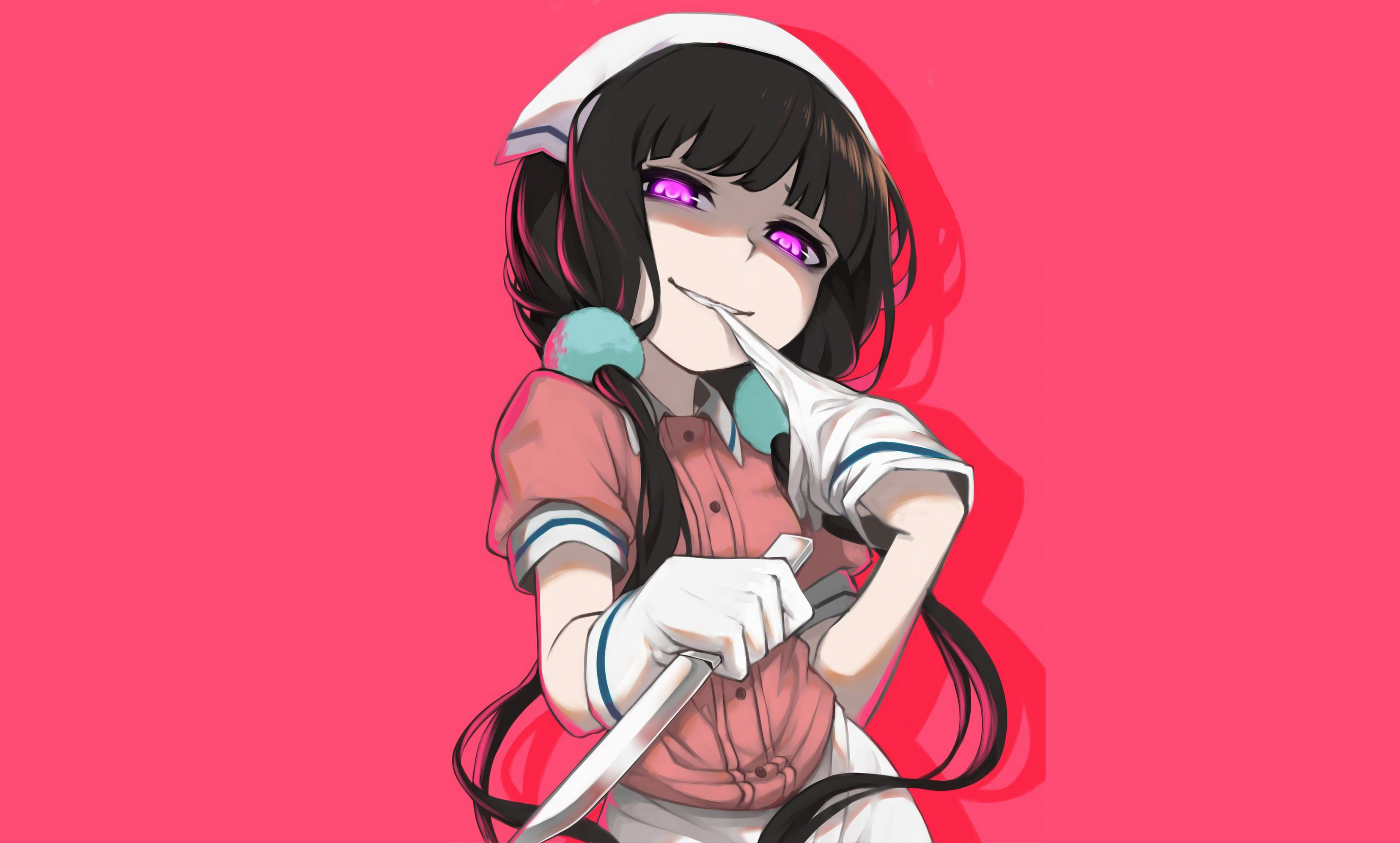 Maika Sakuranomiya with a knife HD Wallpaper