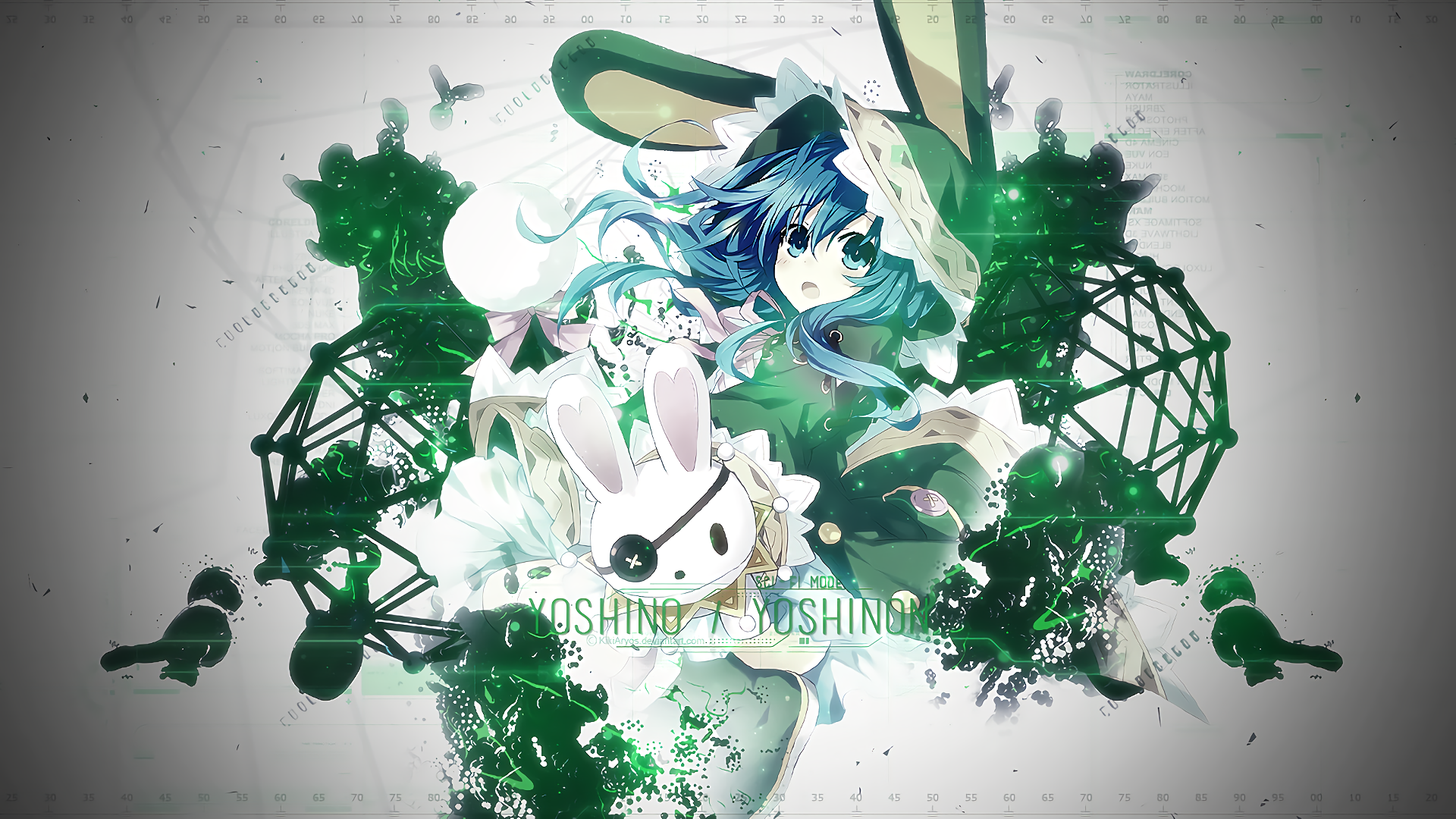 Yoshino in Bunny Costume with Blue Hair HD Wallpaper