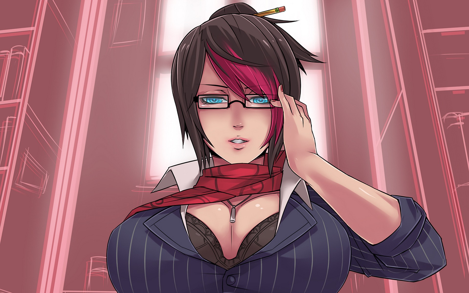 Fiora from League of Legends wearing glasses HD Wallpaper