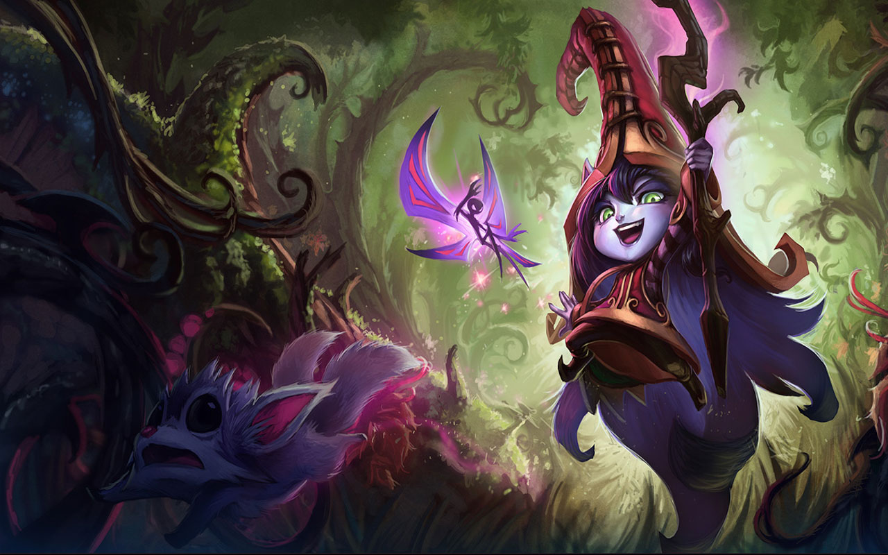Lulu from League of Legends in a forest HD Wallpaper