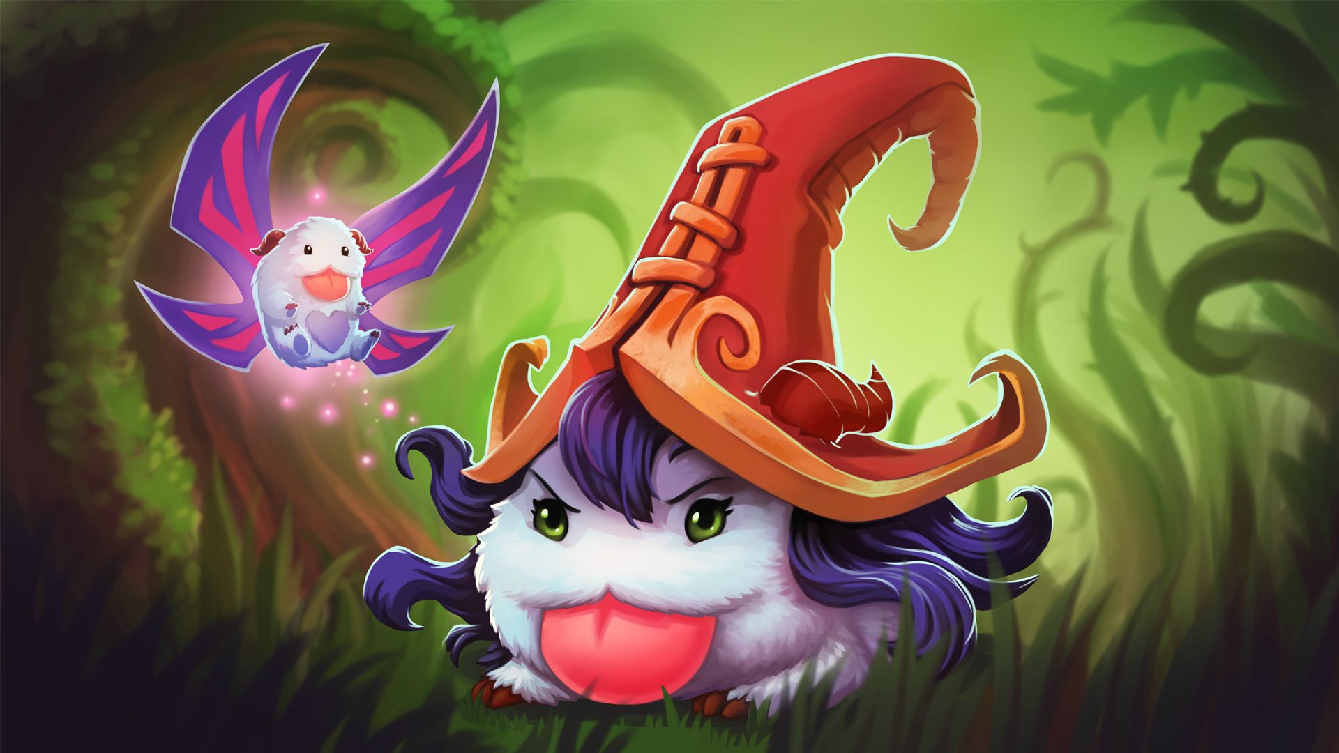 Lulu and a Poro from League of Legends HD Wallpaper