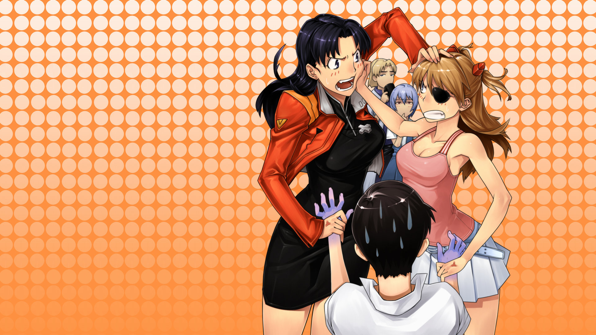 Misato Katsuragi and Asuka Langley Soryu from Neon Genesis Evangelion HD Wallpaper