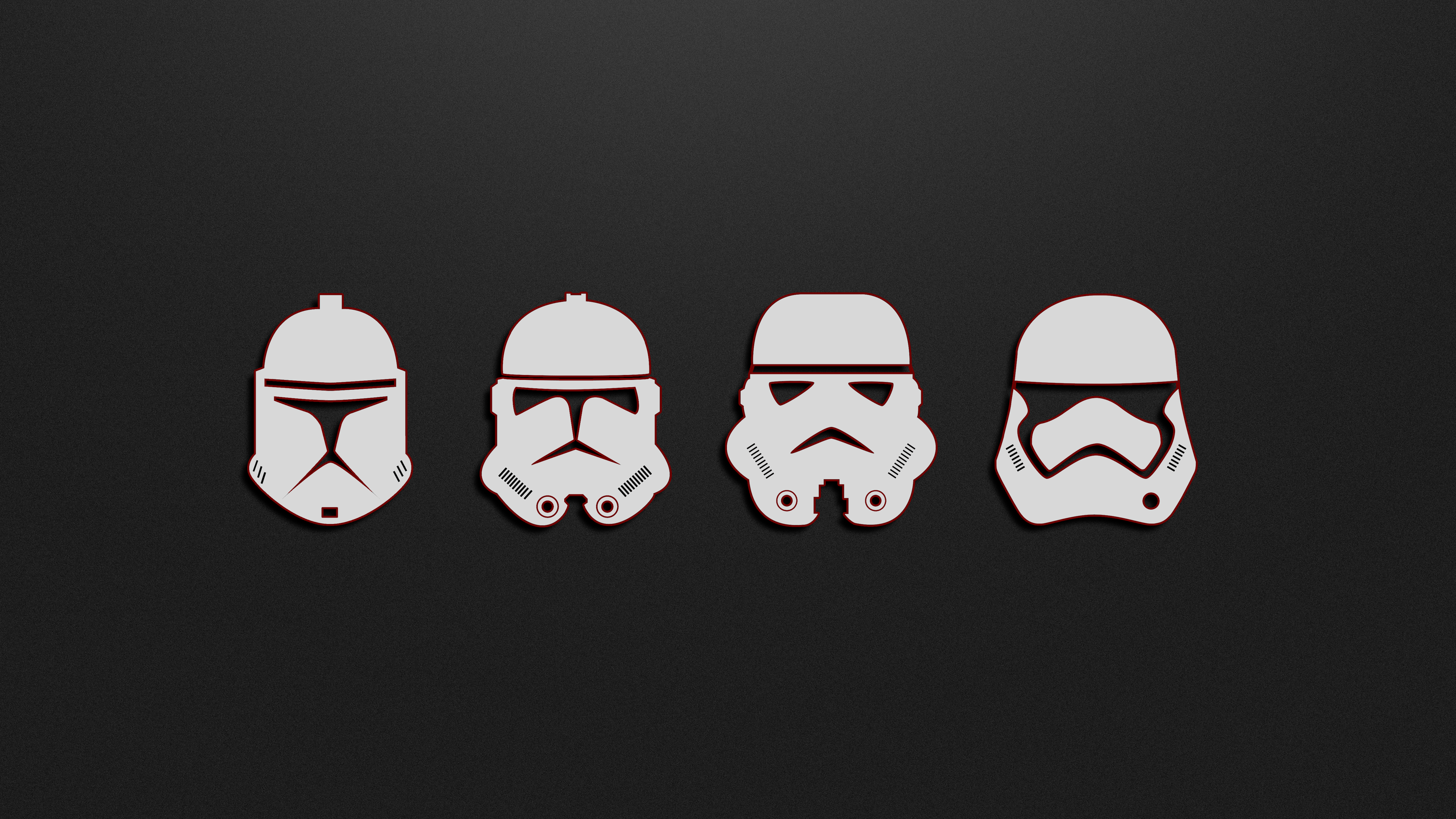 Clone Trooper and Stormtrooper Helmets HD Wallpaper