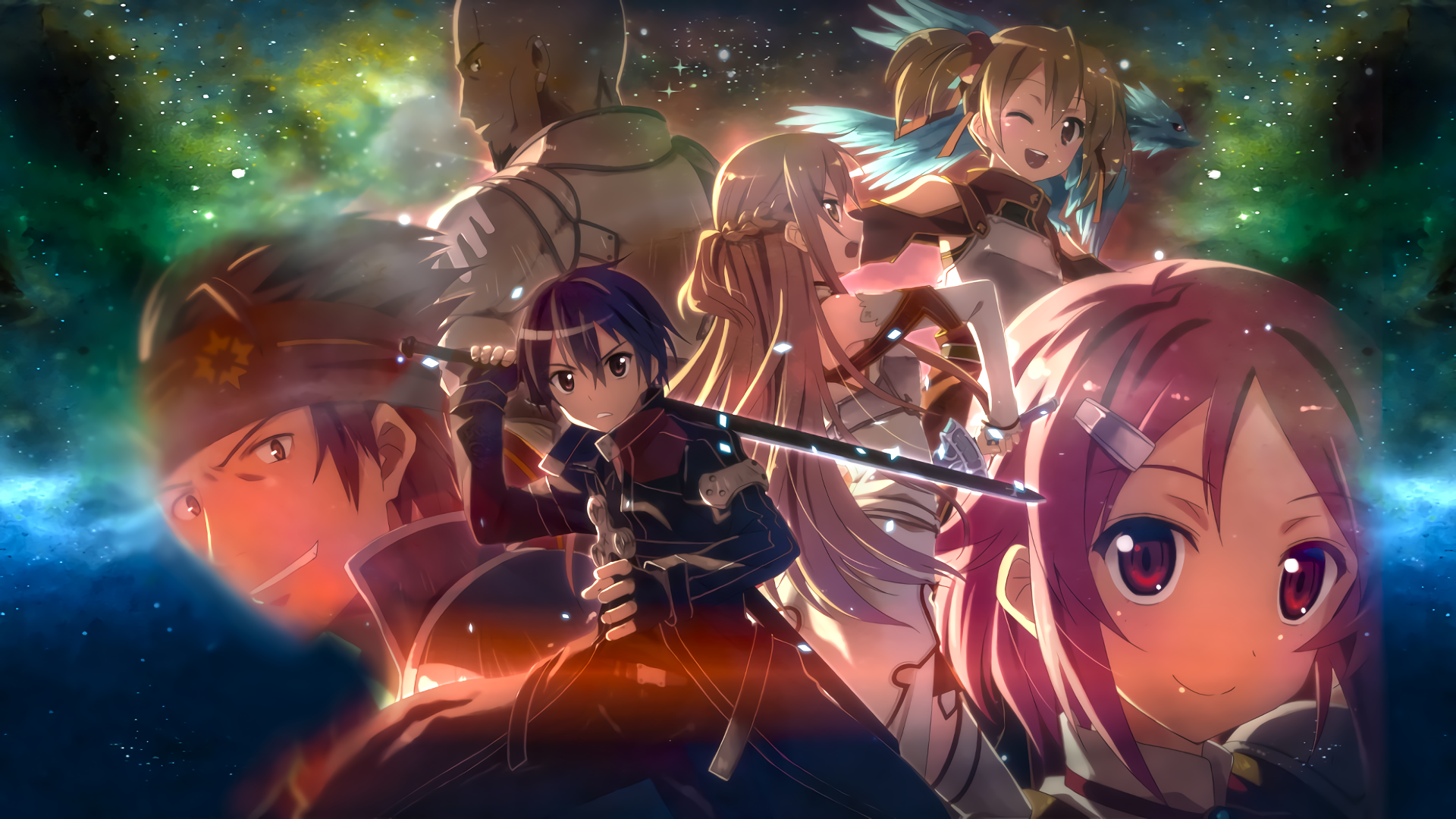 Sword Art Online characters in space HD Wallpaper