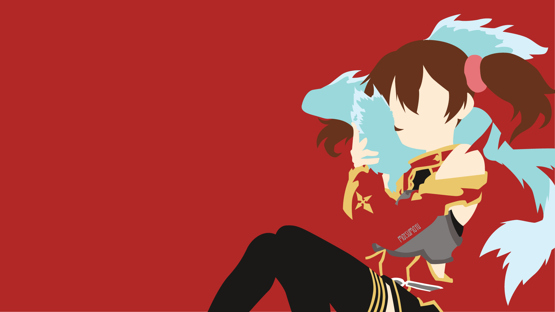 Keiko Ayano with a blue creature HD Wallpaper